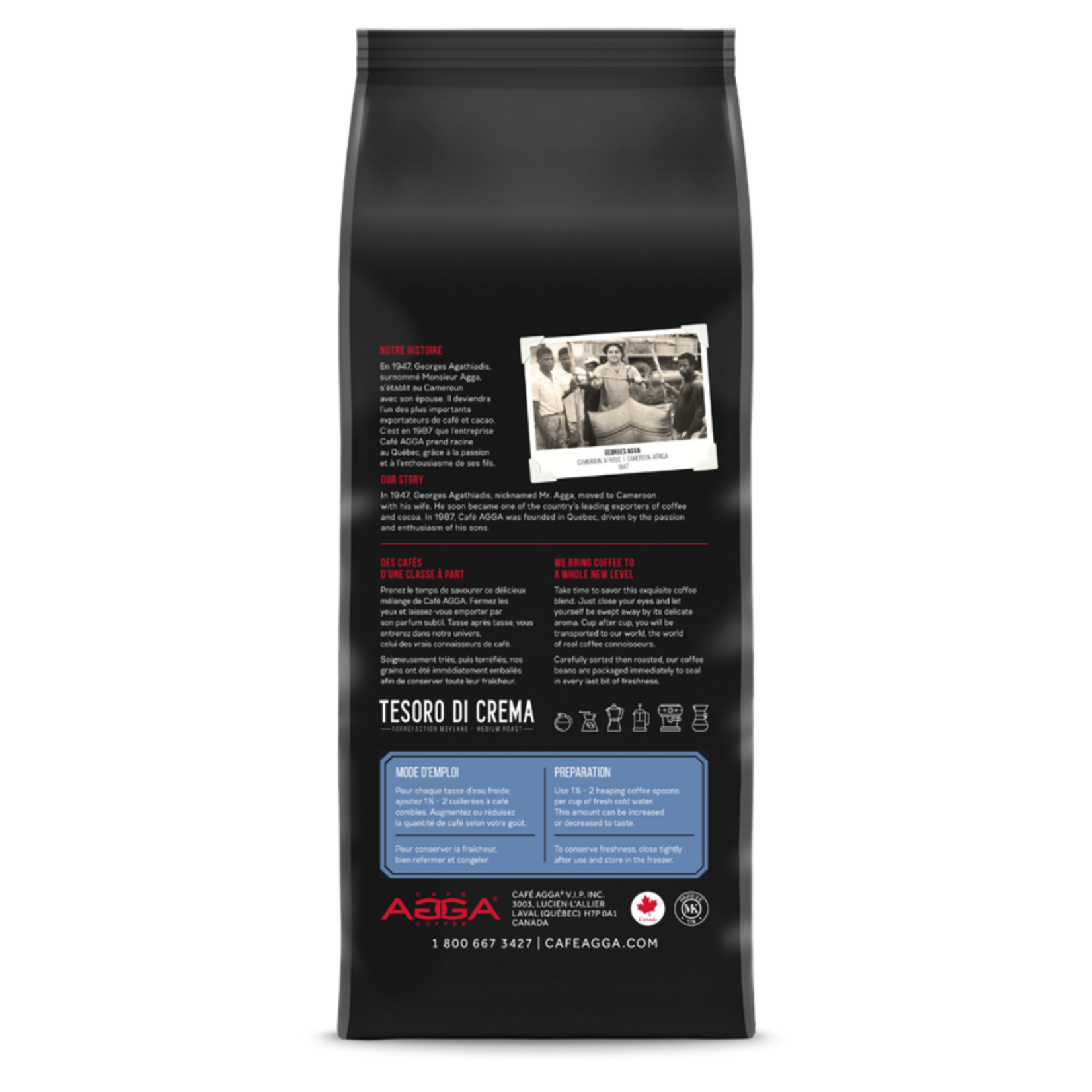 AGGA TE510000G08 - CAFE TESORO DI CREMA BIO GRAINS 1KG AGGA