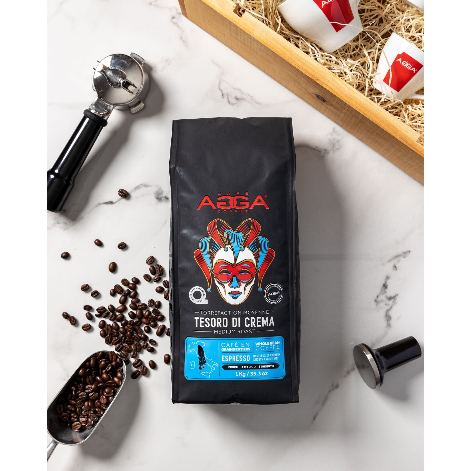 AGGA TE510000G08 - CAFE TESORO DI CREMA BIO GRAINS 1KG AGGA