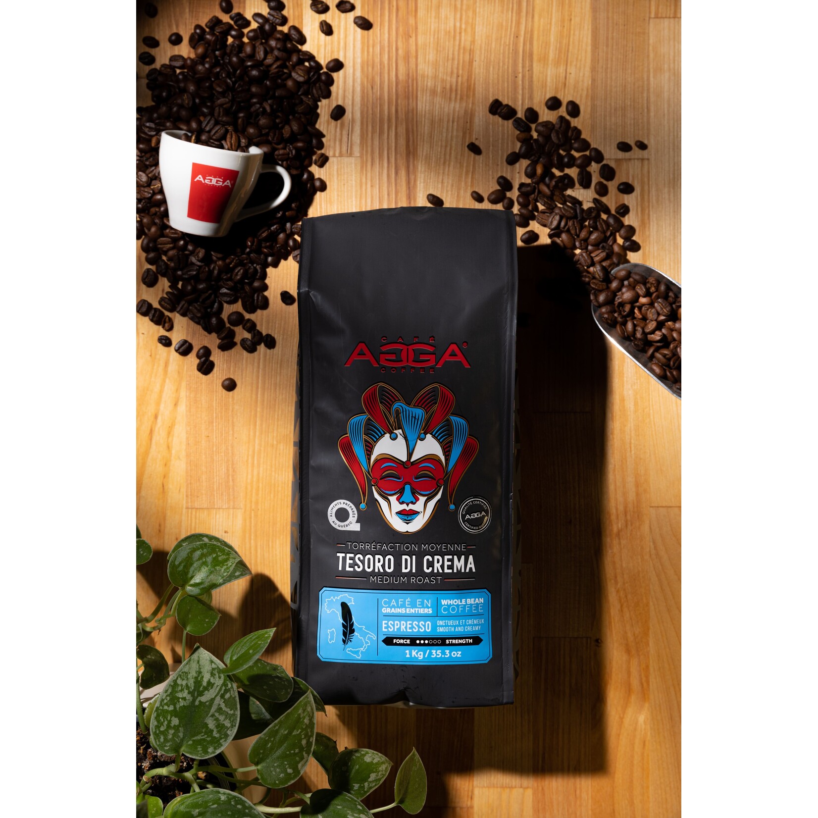 AGGA TE510000G08 - CAFE TESORO DI CREMA BIO GRAINS 1KG AGGA