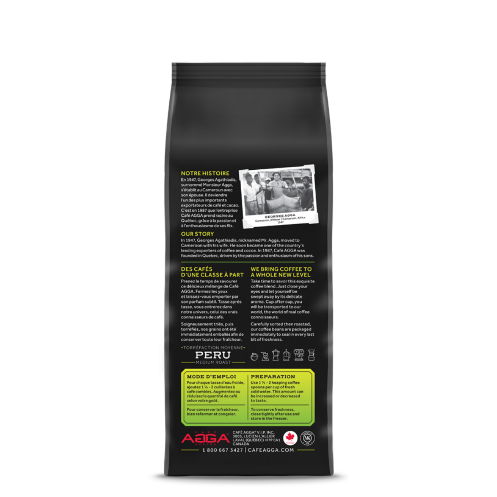 AGGA PC834000G03 - CAFE PERU BIO GRAINS 340G AGGA