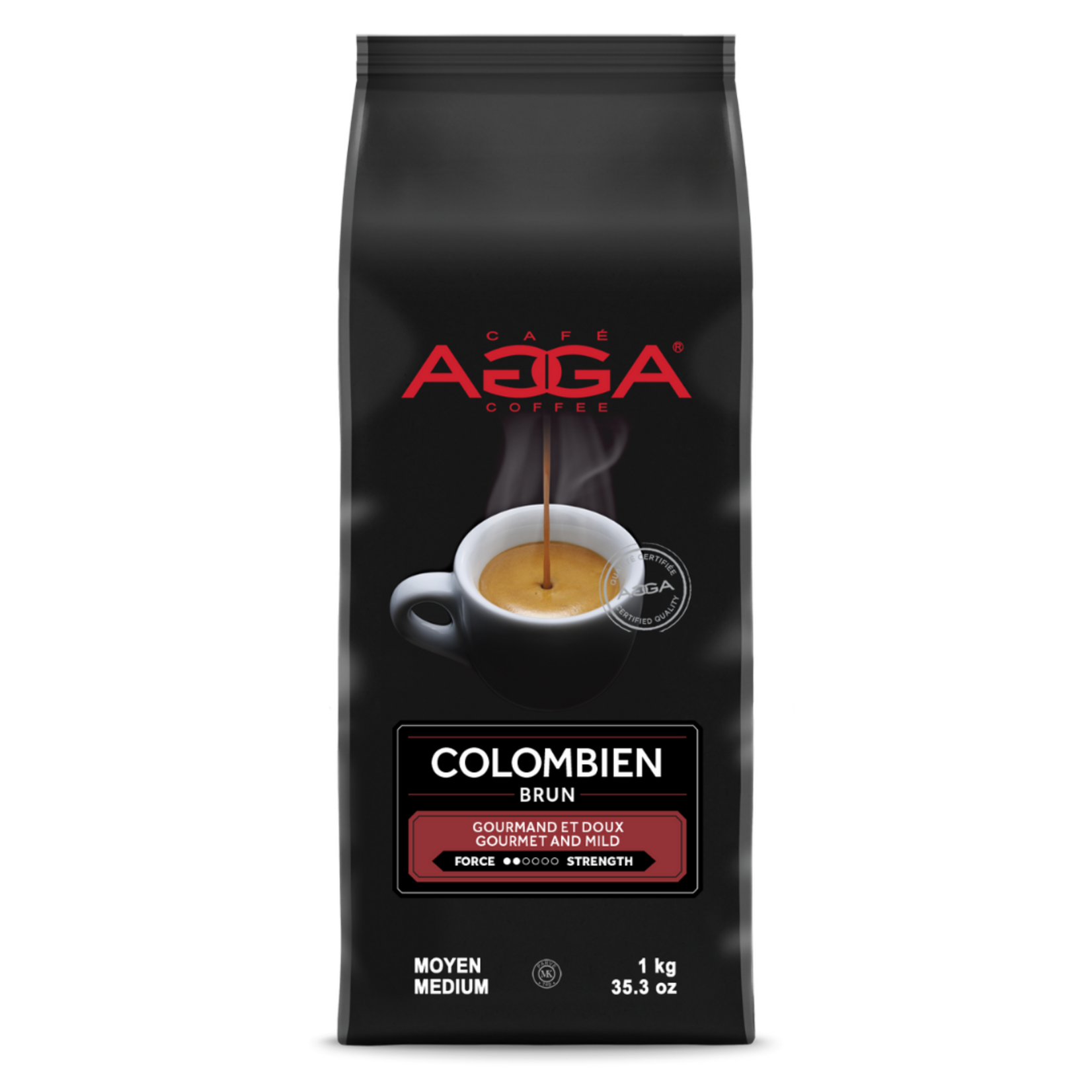 AGGA CE510020G03 - COLOMBIEN PREMIUM EN GRAINS 1kg AGGA