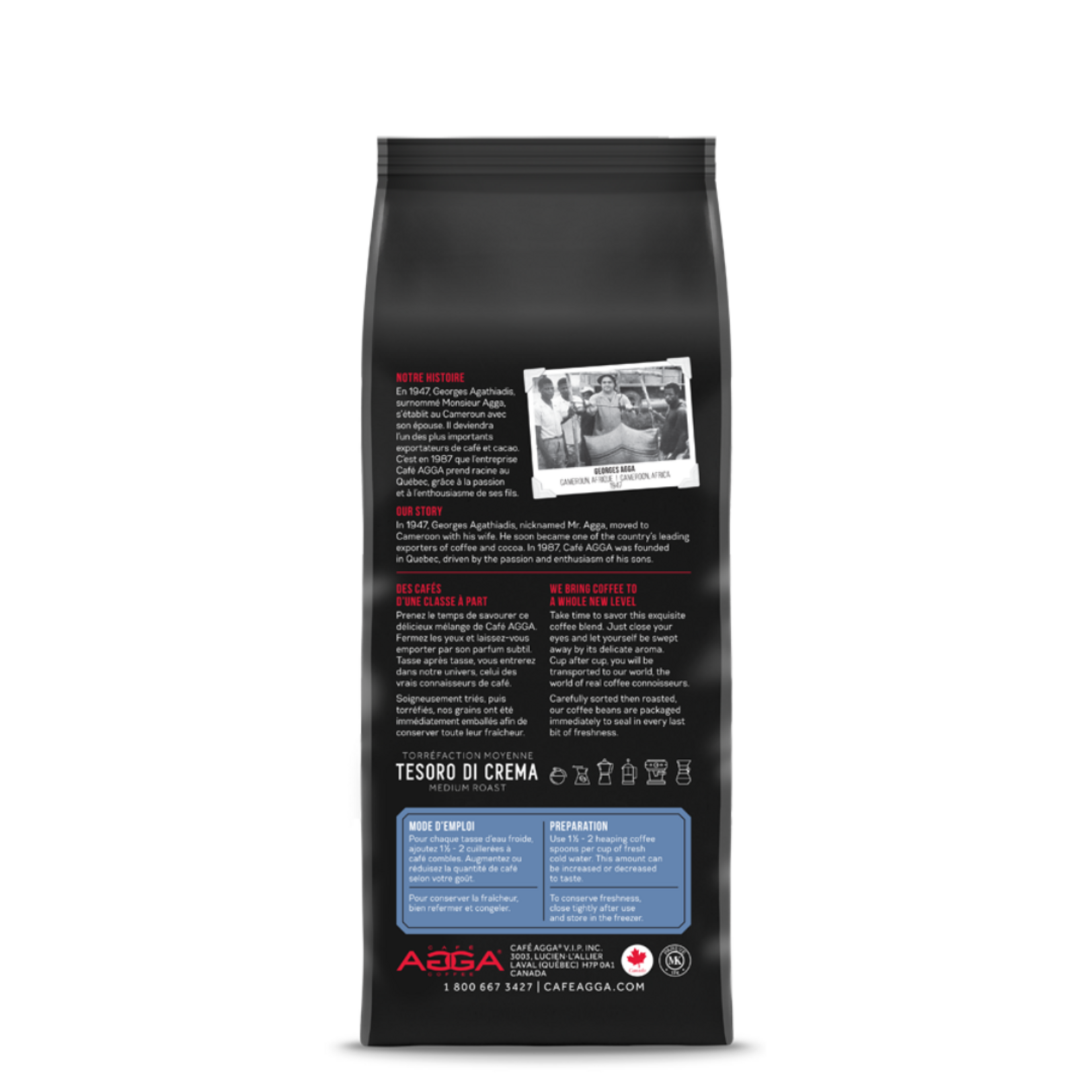AGGA TE834000G09 - CAFE TESORO DI CREMA BIO GRAINS 340G AGGA