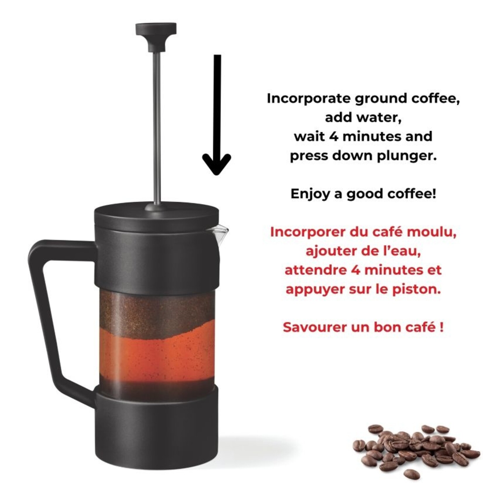 STARFRIT 80672 - CAFETIERE A PISTON 350ml/12oz NOIRE GOURMET