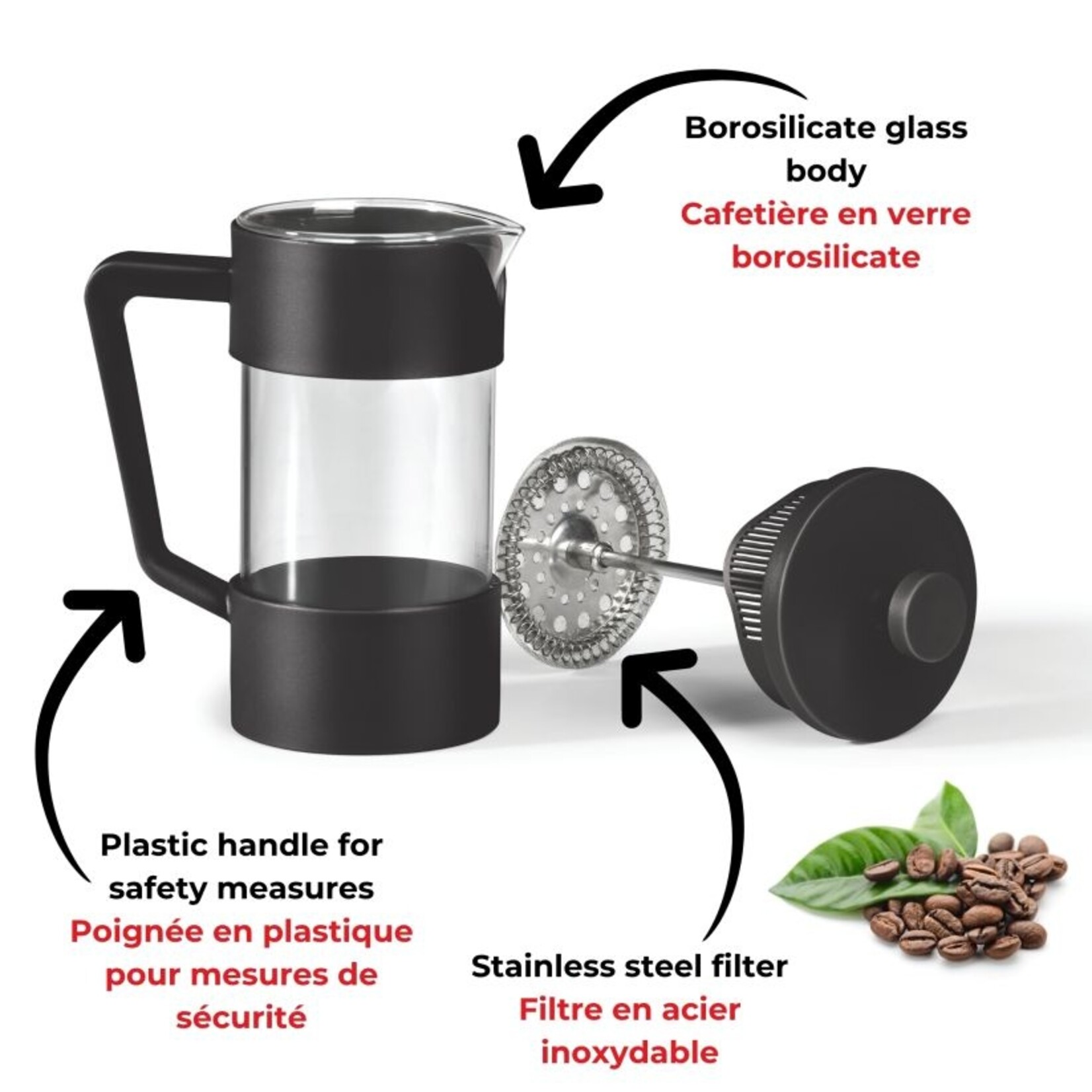 STARFRIT 80672 - CAFETIERE A PISTON 350ml/12oz NOIRE GOURMET