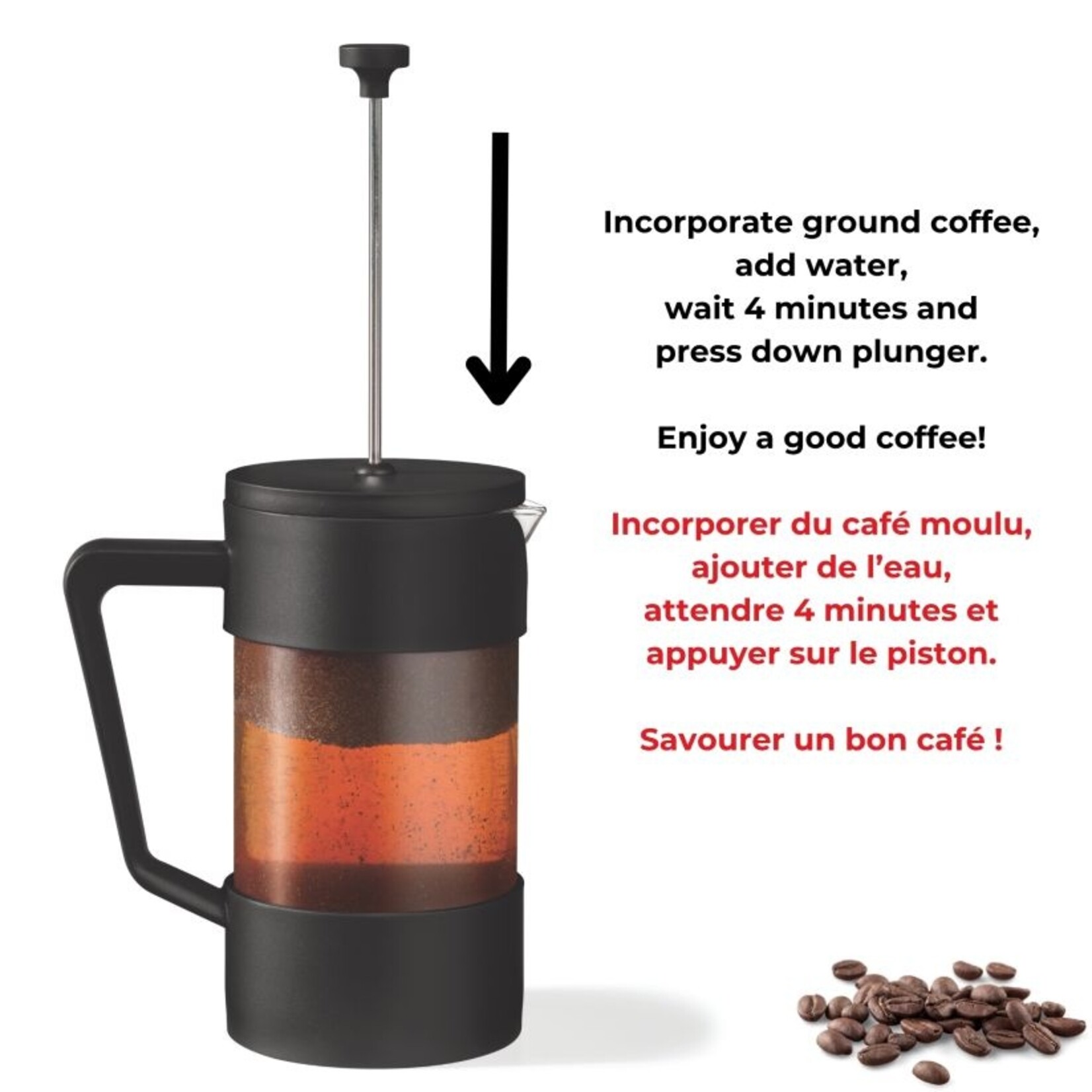 STARFRIT 80673 - CAFETIERE A PISTON 1L/34oz NOIRE GOURMET