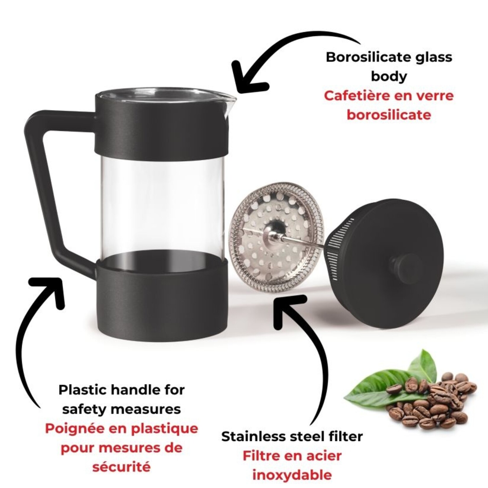 STARFRIT 80673 - CAFETIERE A PISTON 1L NOIRE GOURMET