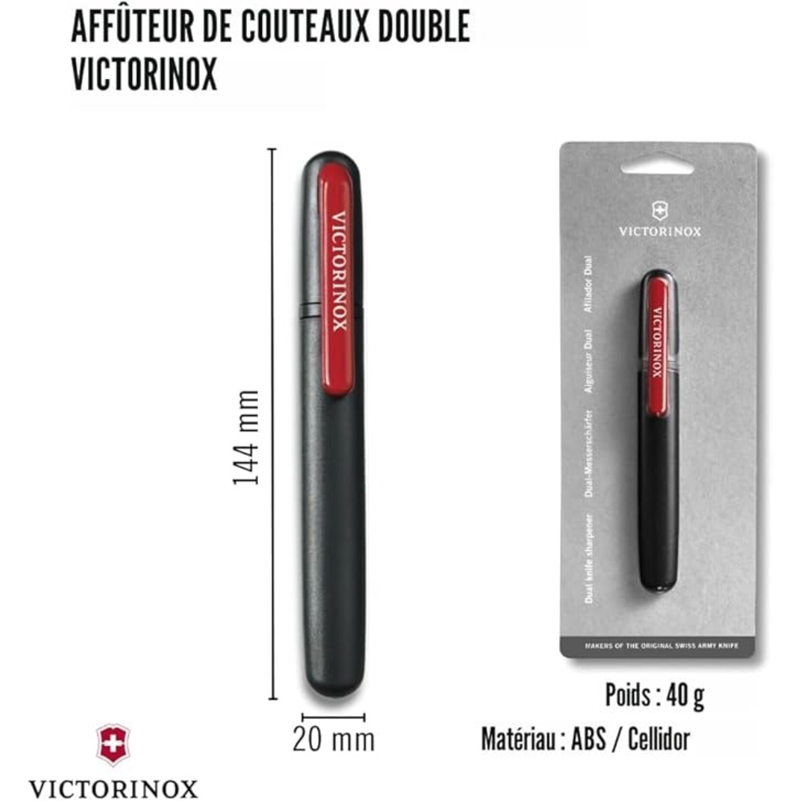 VICTORINOX 4.3323-X1 - AFFÛTEUR STYLE STYLO DE POCHE DUAL VICTORINOX