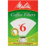 MELITTA 62640 - FILTRE CONIQUE EN PAPIER BLANC #6 (40 FILTRES) MELITTA