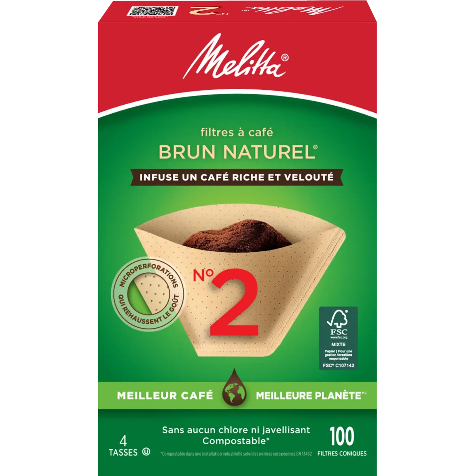 MELITTA 62285 - FILTRE CONIQUE EN PAPIER BRUN NATUREL #2 (100 FILTRES) MELITTA