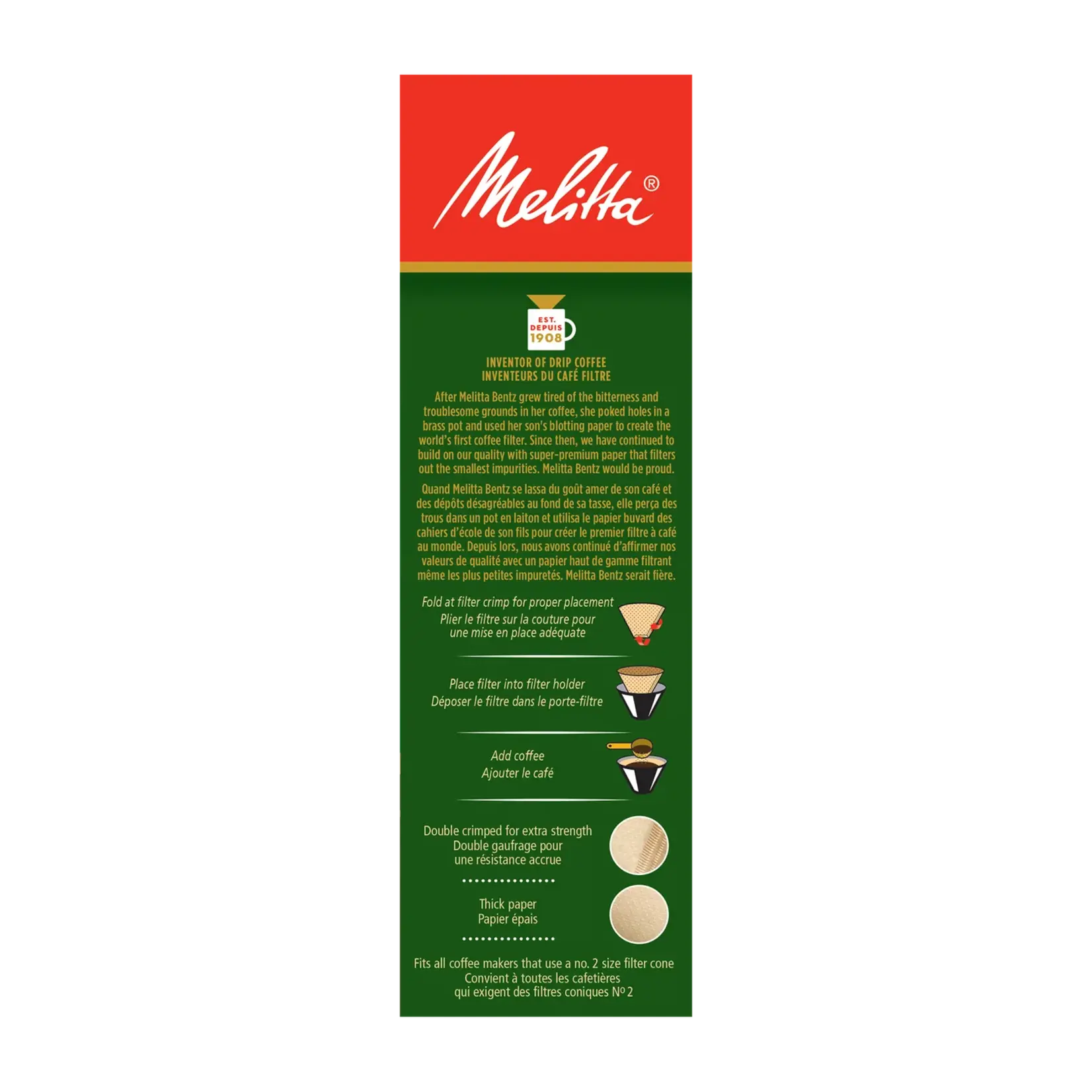 MELITTA 62285 - FILTRE CONIQUE EN PAPIER BRUN NATUREL #2 (100 FILTRES) MELITTA