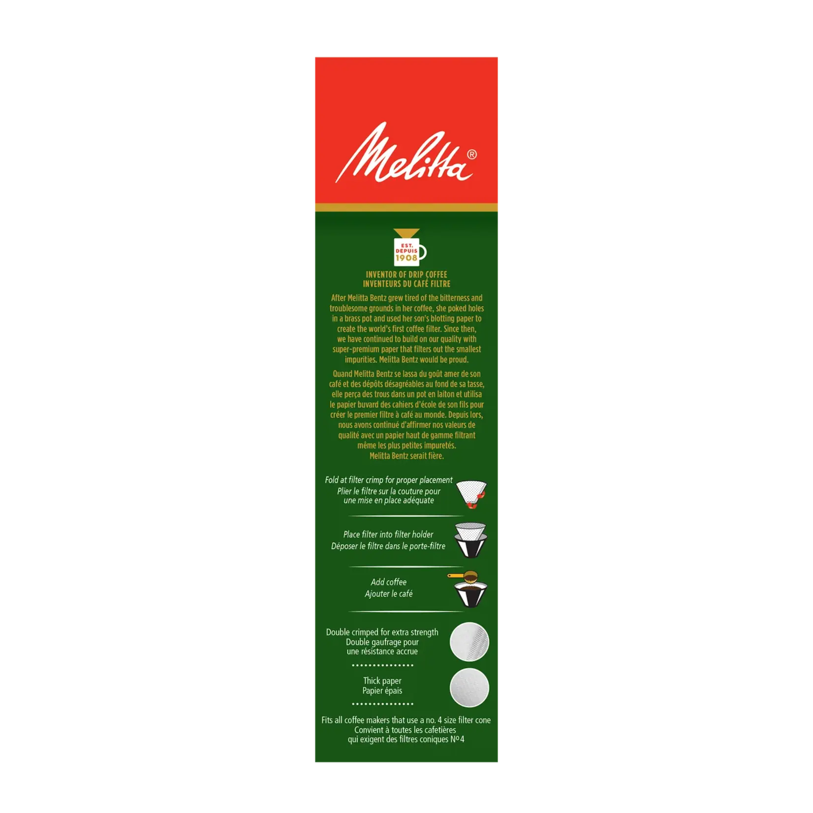 MELITTA 62410 - FILTRE CONIQUE EN PAPIER BLANC PURE #4 (100 FILTRES) MELITTA