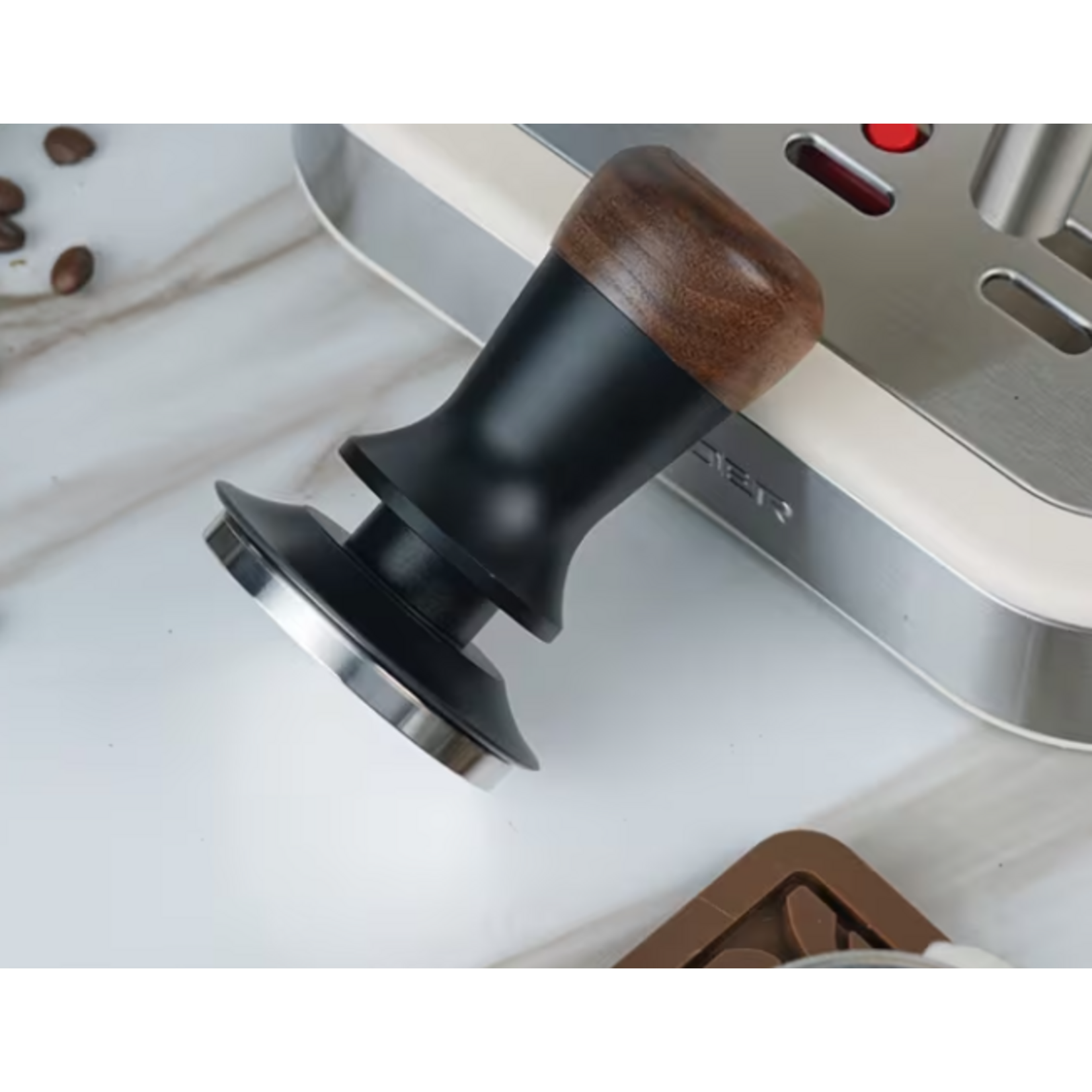 PC51WB - PRESSE-CAFE A RESSORT 51mm BOIS ET NOIR