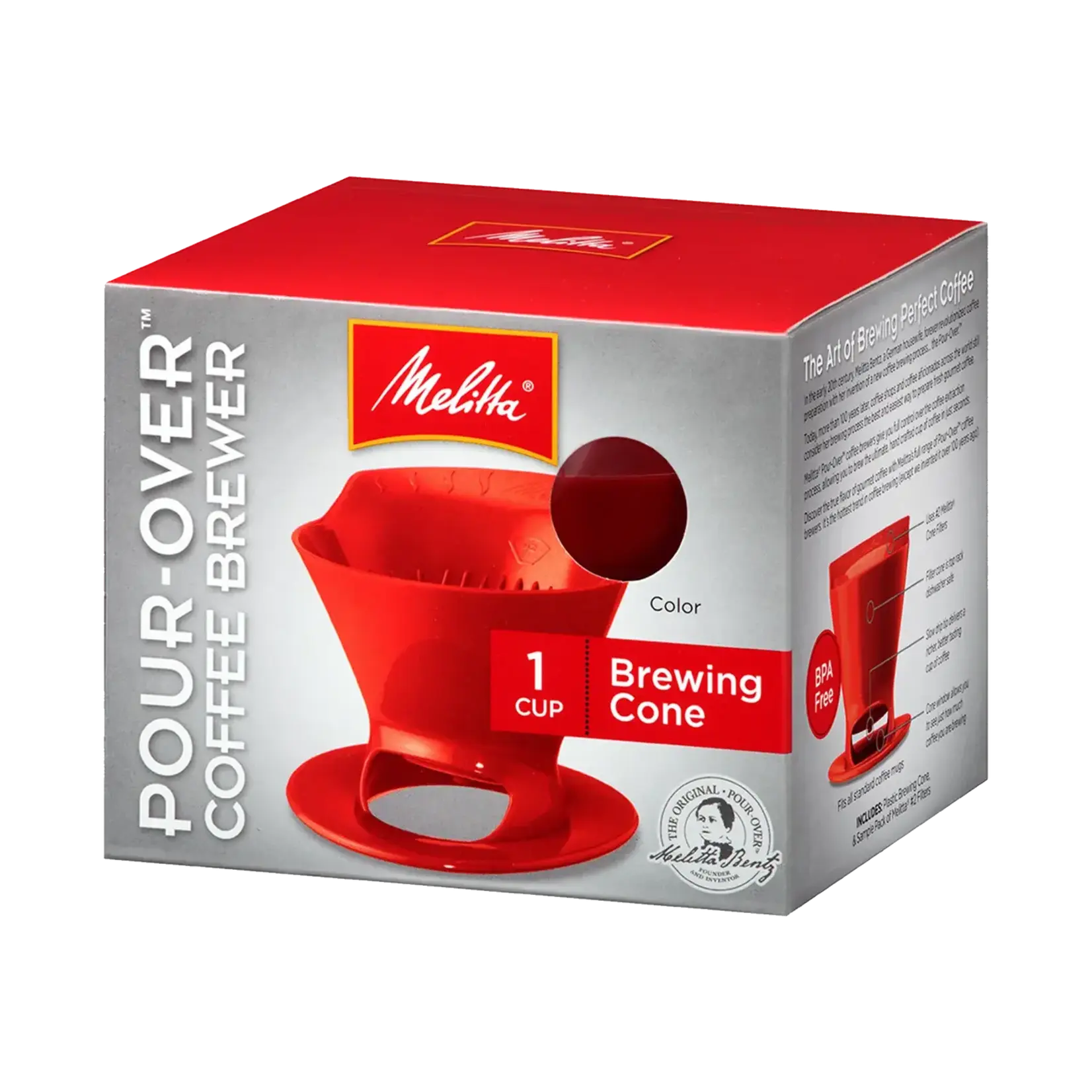 MELITTA 640820 - CAFETIERE POUR-OVER EN PLASTIQUE ROUGE  MELITTA