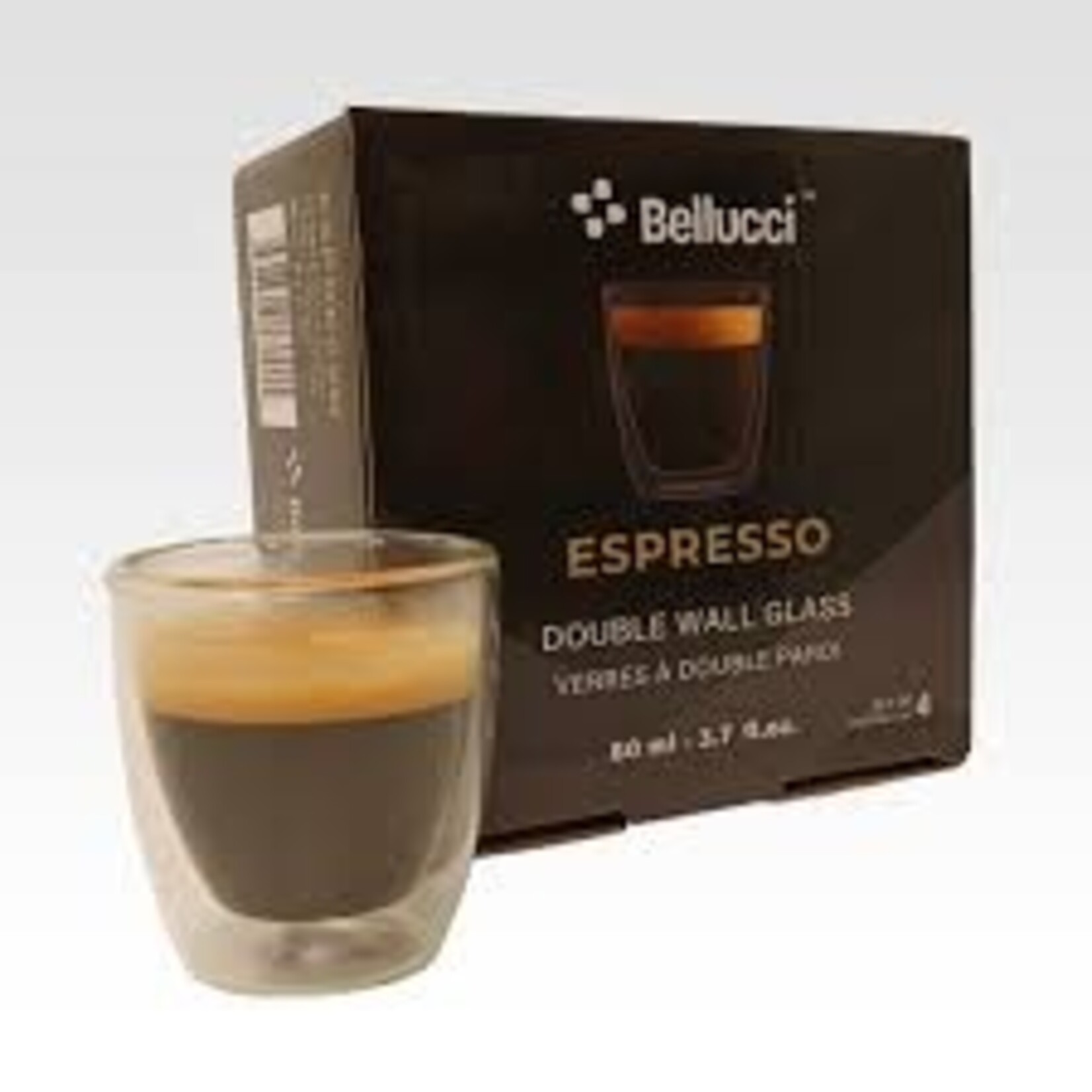 BELLUCCI DWBEL80 - ENSEMBLE DE 4 TASSES DOUBLE PAROI 80ml BELLUCCI