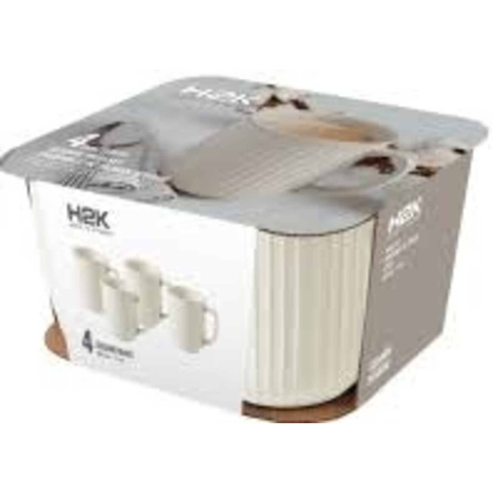 H2K HK05093 - ENSEMBLE DE 4 TASSES A RELIF 355ml H2K