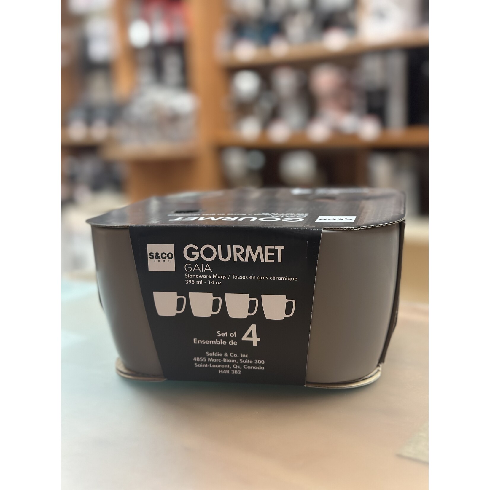 GAIA STONEWARE HK05457 - ENSEMBLE DE 4 TASSES GRISES 395ml GAIA STONEWARE