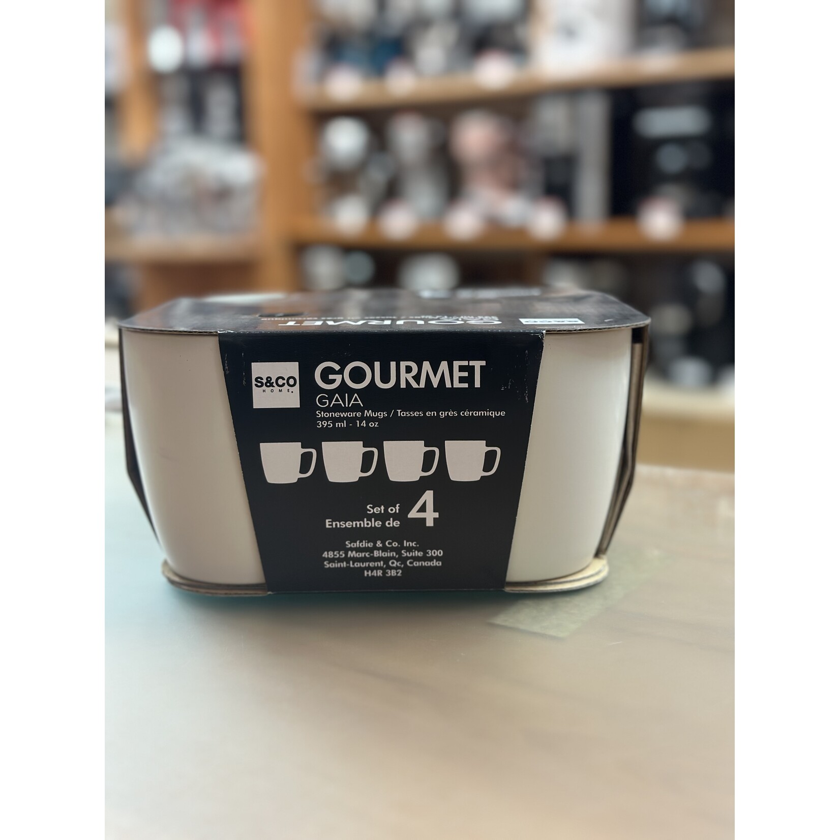 GAIA STONEWARE HK05460 - ENSEMBLES DE 4 TASSES BLANCHES 395ml GAIA STONEWARE