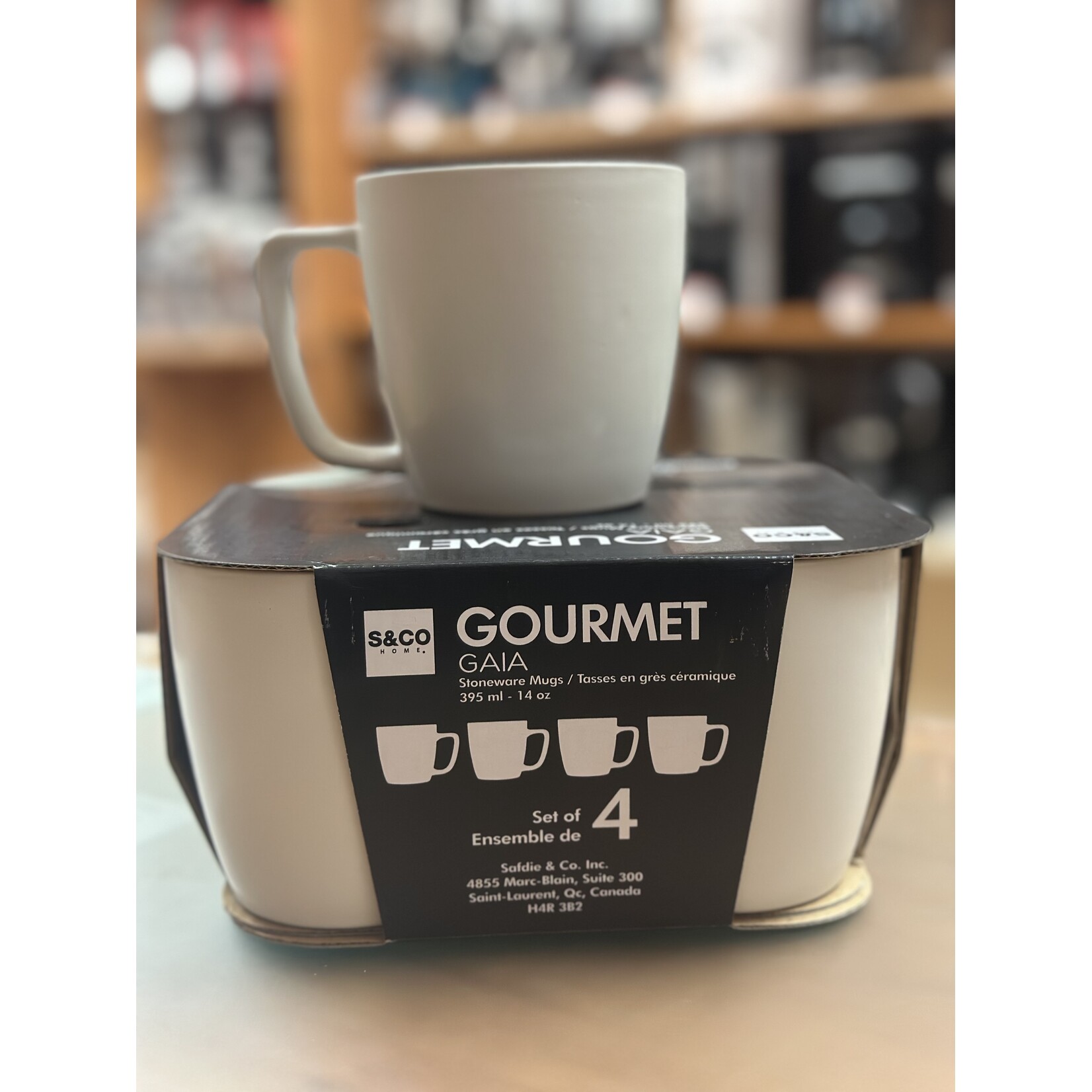 GAIA STONEWARE HK05460 - ENSEMBLES DE 4 TASSES BLANCHES 395ml GAIA STONEWARE