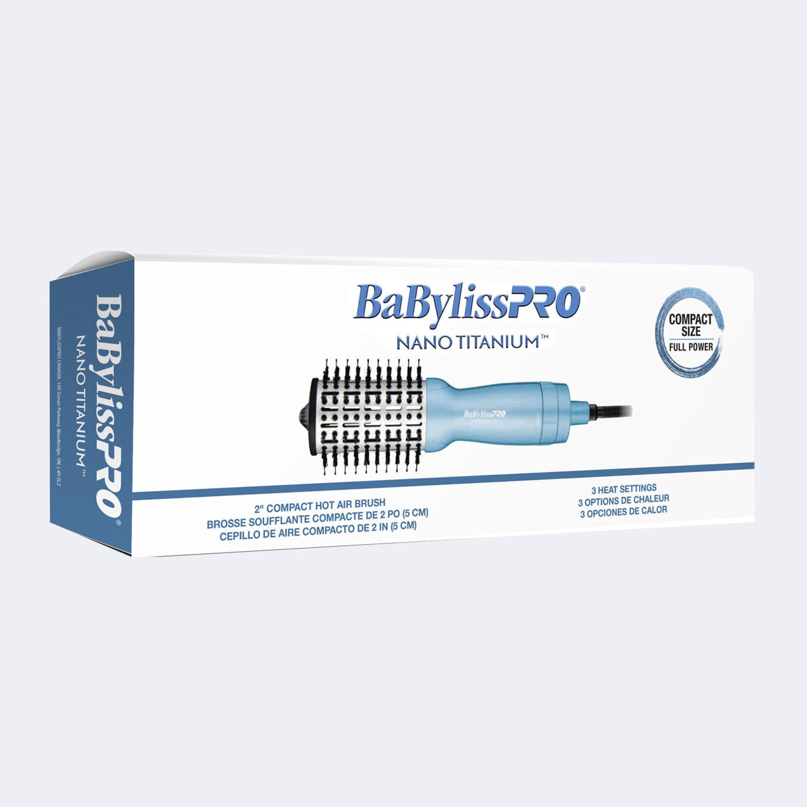 BABYLISS PRO BNTMHBUC  -  BROSSE OVALE COMPACTE À AIR CHAUD NANO-TITANIUM DE 2 PO BABYLISS PRO