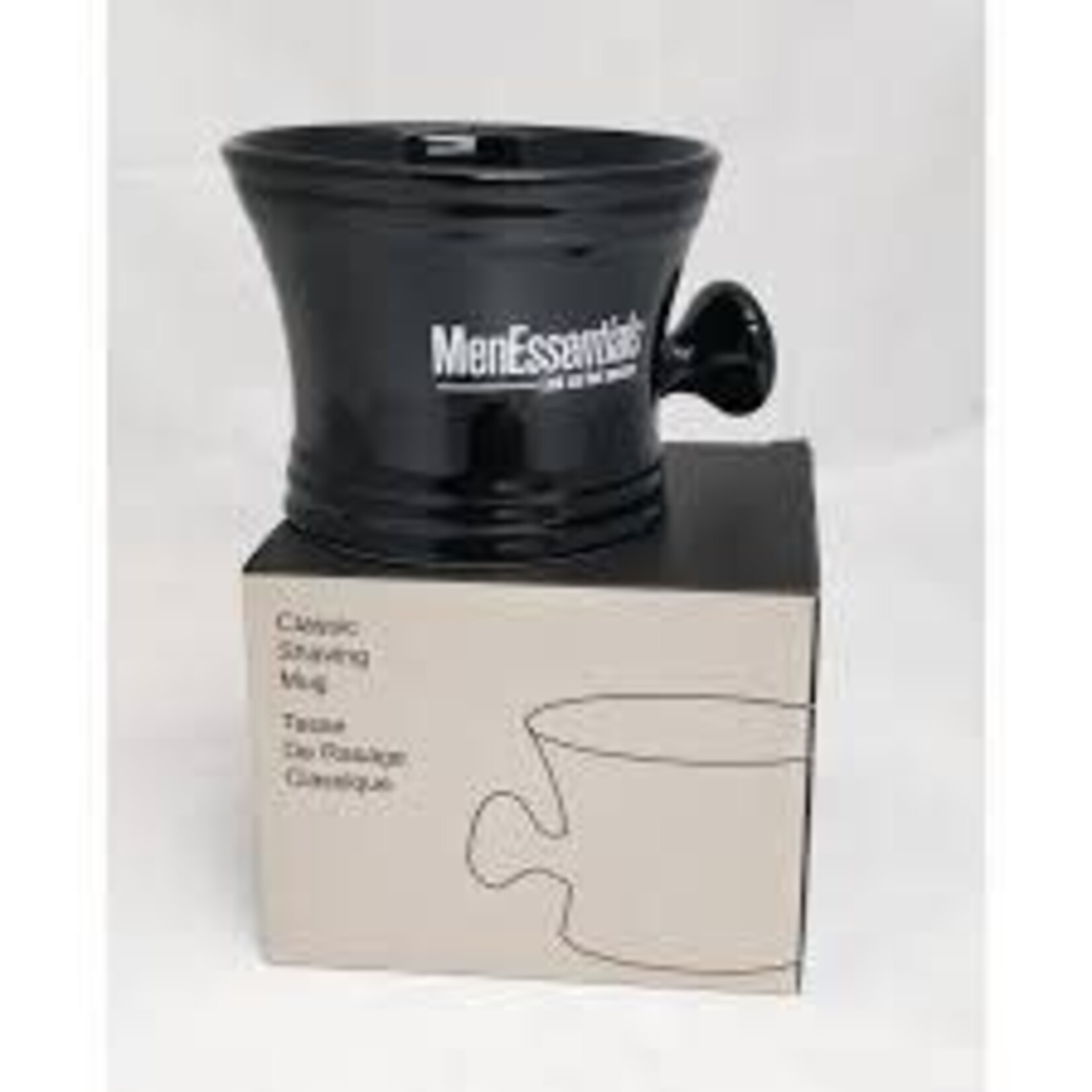 MEN ESSENTIALS ME-MUGBLACK - TASSE DE RASAGE EN PORCELAINE NOIRE MEN ESSENTIALS
