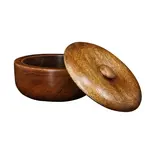 PERMA BRAND PB-412 - BOL POUR SAVON A RASER EN CHENE FONCE AVEC COUVERCLE
