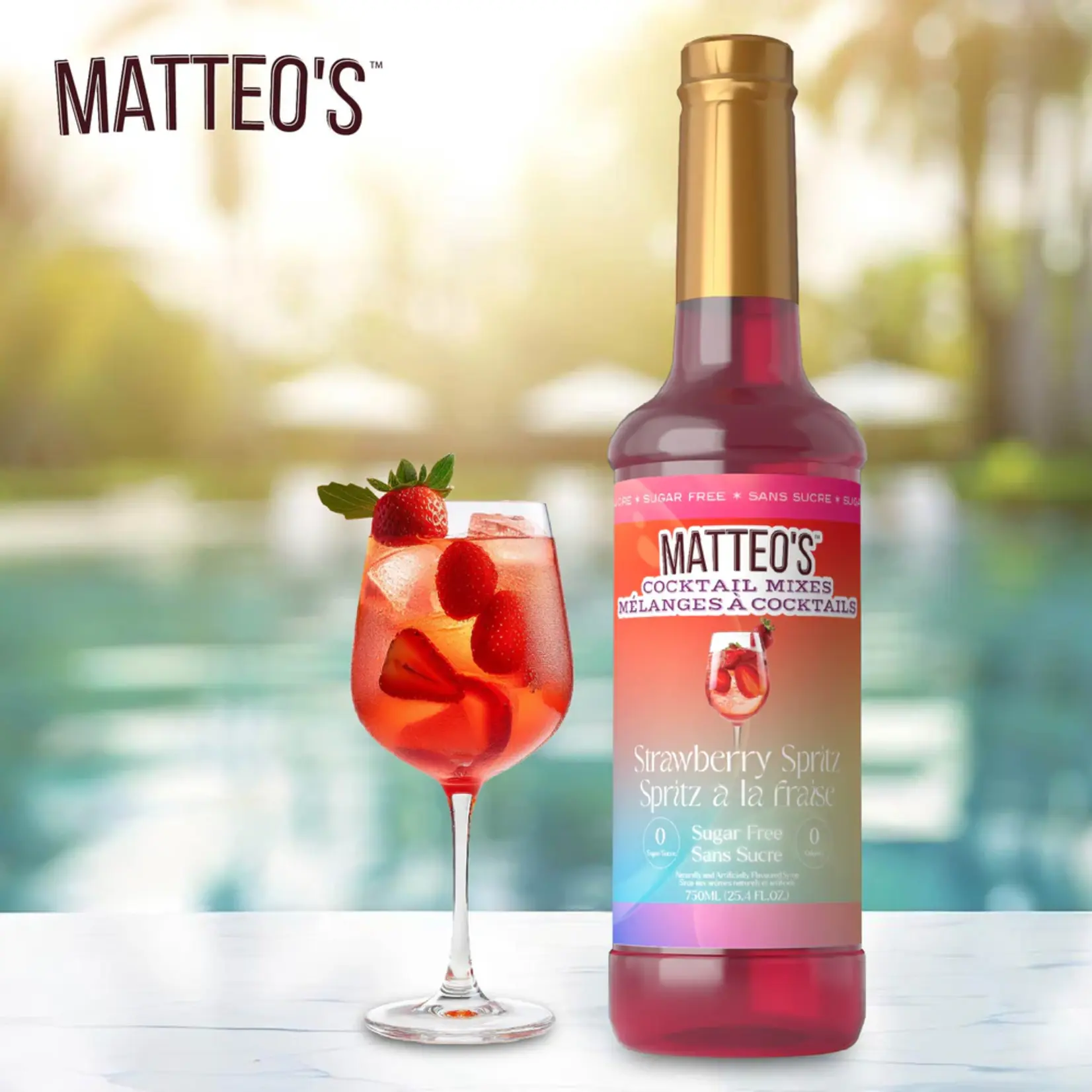 MATTEO'S 50167 - MELANGES A COCKTAILS SPRITZ A LA FRAISE SANS SUCRE 750ml MATTEO'S