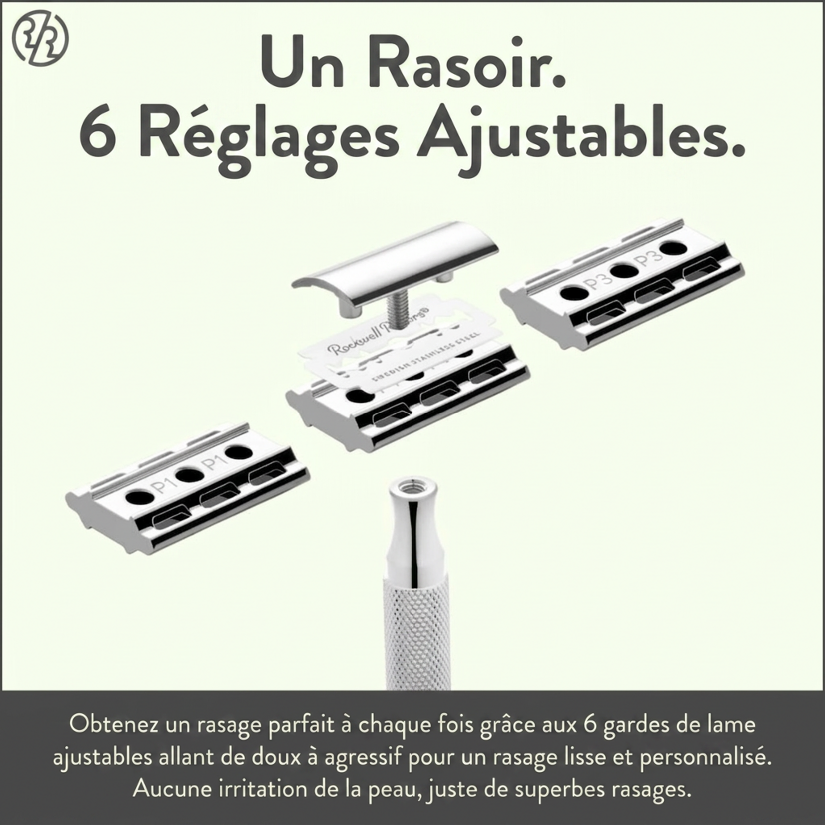 ROCKWELL RAZORS RR-960408 - RASOIR DE SURETE 6C CHROME BLANC ROCKWELL RAZORS