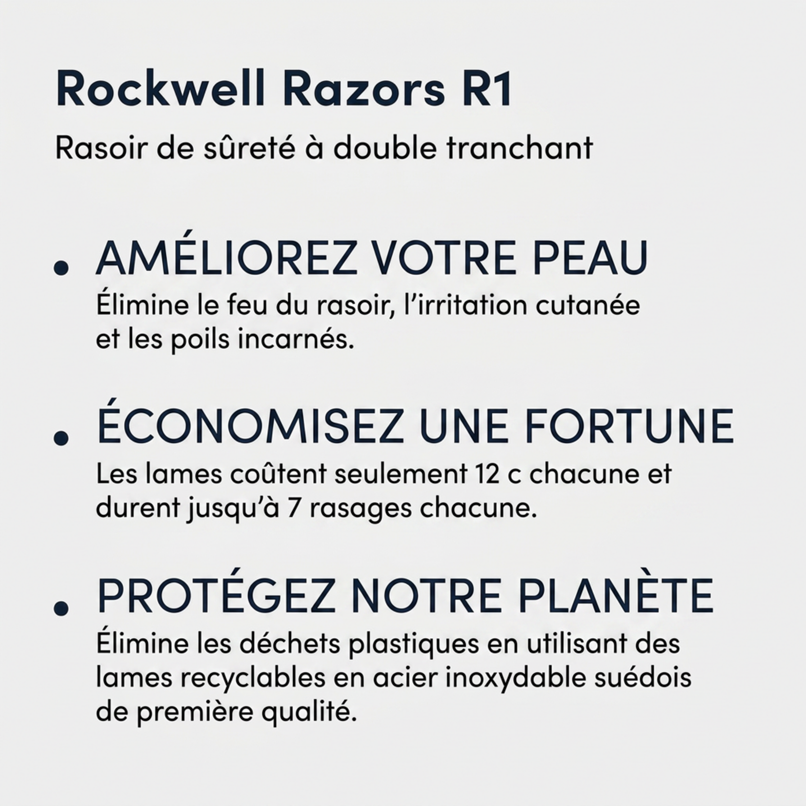 ROCKWELL RAZORS RR-960958 - RASOIR DE SURETE PAPILLON R1 CHROME BLANC ROCKWELL RAZORS