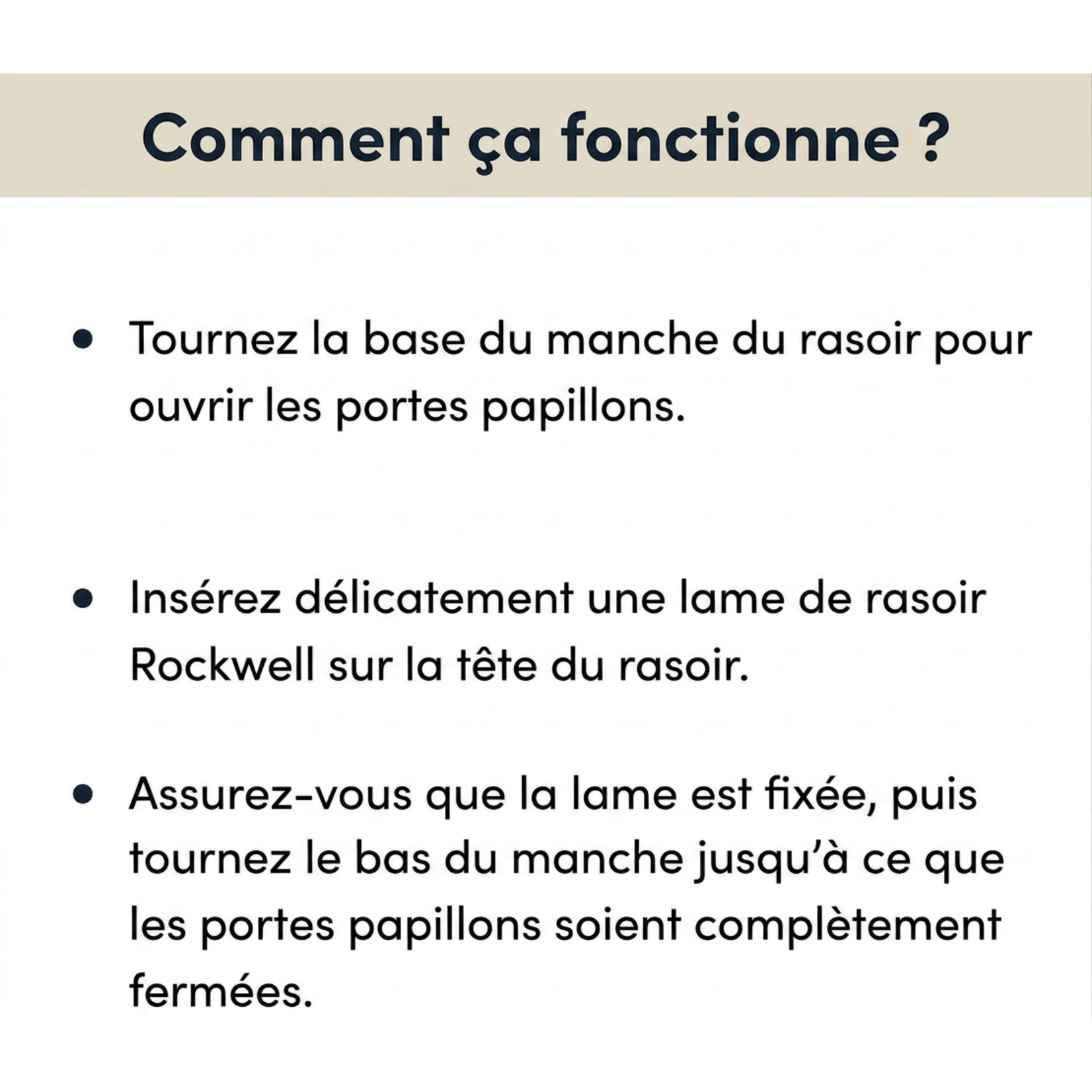 ROCKWELL RAZORS RR-960958 - RASOIR DE SURETE PAPILLON R1 CHROME BLANC ROCKWELL RAZORS