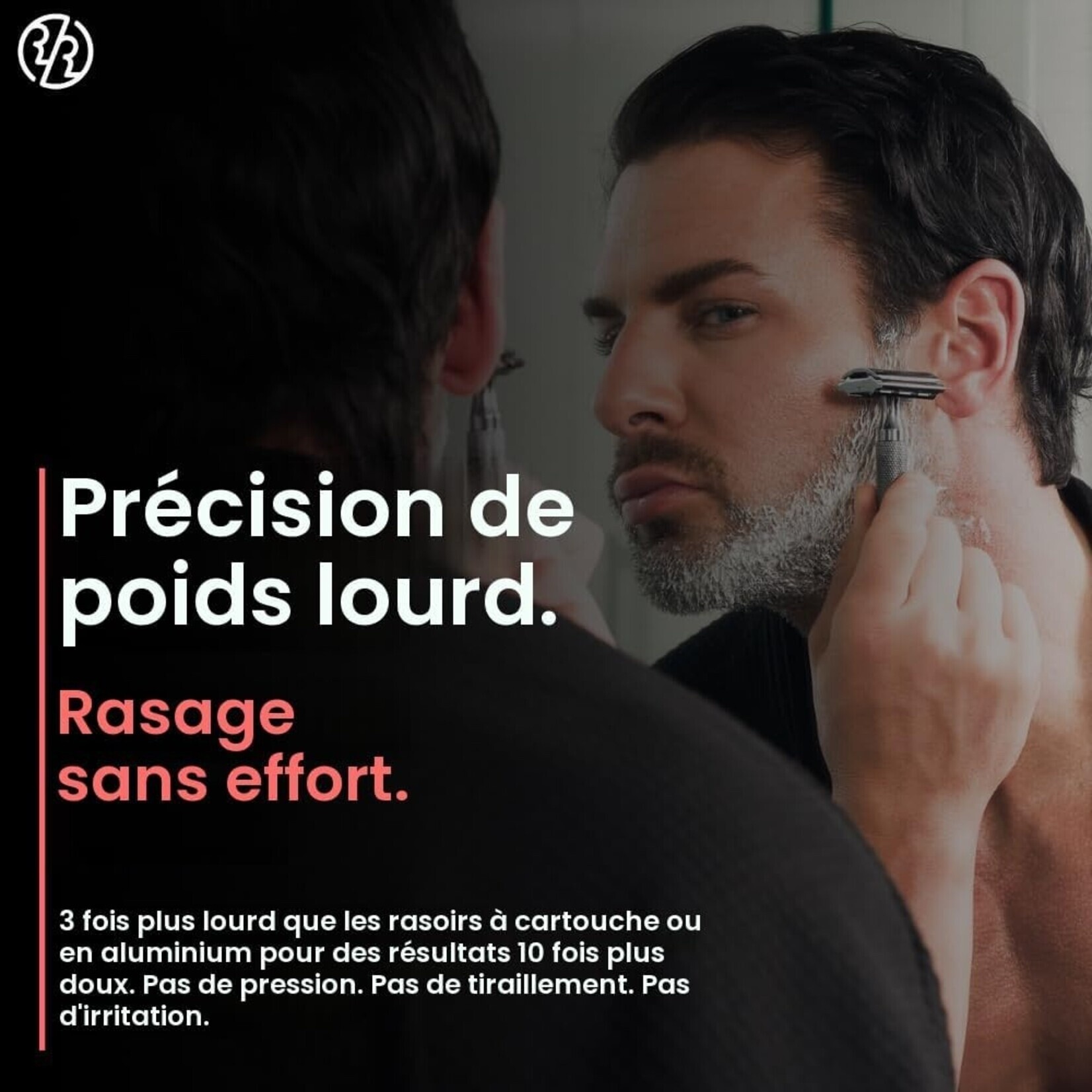 ROCKWELL RAZORS RR-960576 - RASOIR DE SURETE 6C CHROME NOIR BROSSE ROCKWELL RAZORS