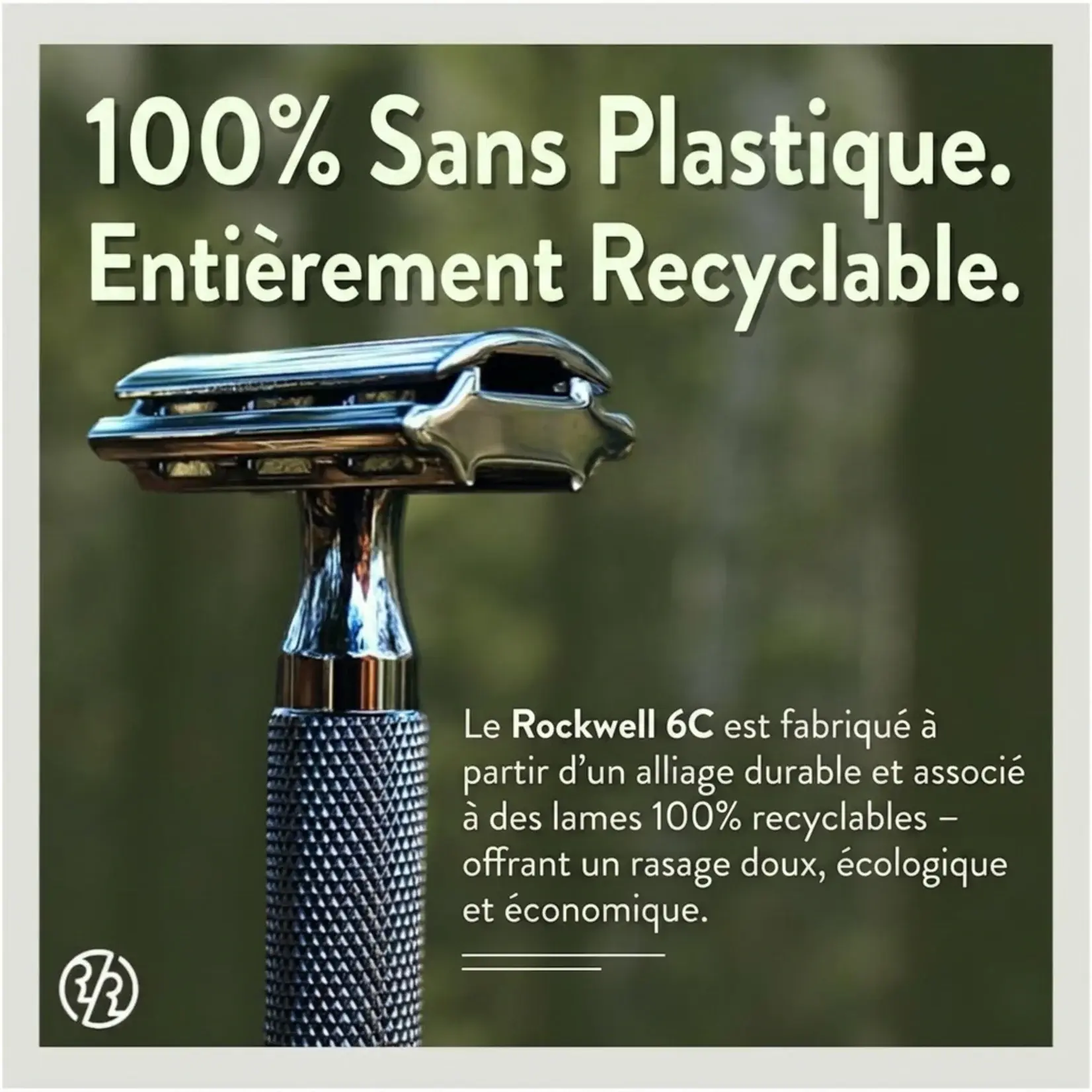 ROCKWELL RAZORS RR-960576 - RASOIR DE SURETE 6C CHROME NOIR BROSSE ROCKWELL RAZORS