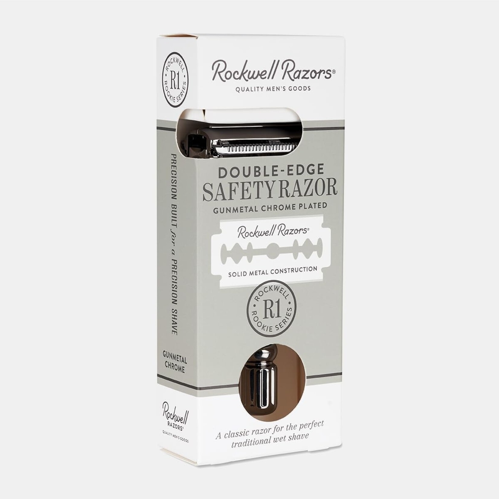 ROCKWELL RAZORS RR-770354 - RASOIR DE SURETE PAPILLON R1 CHROME NOIR BROSSE ROCKWELL RAZORS