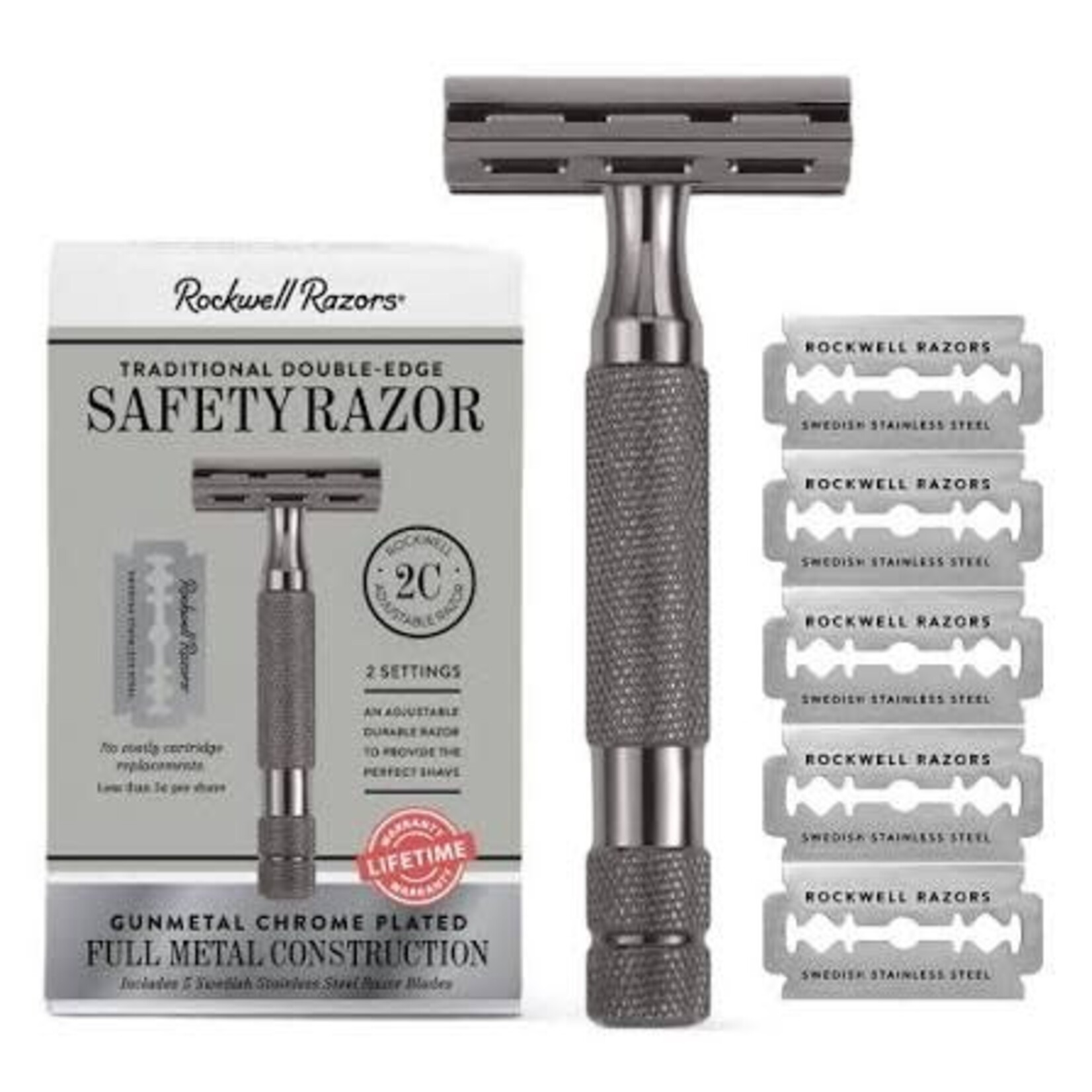 ROCKWELL RAZORS RR-960330 - RASOIR DE SURETE 2C CHROME NOIR BROSSE ROCKWELL RAZORS