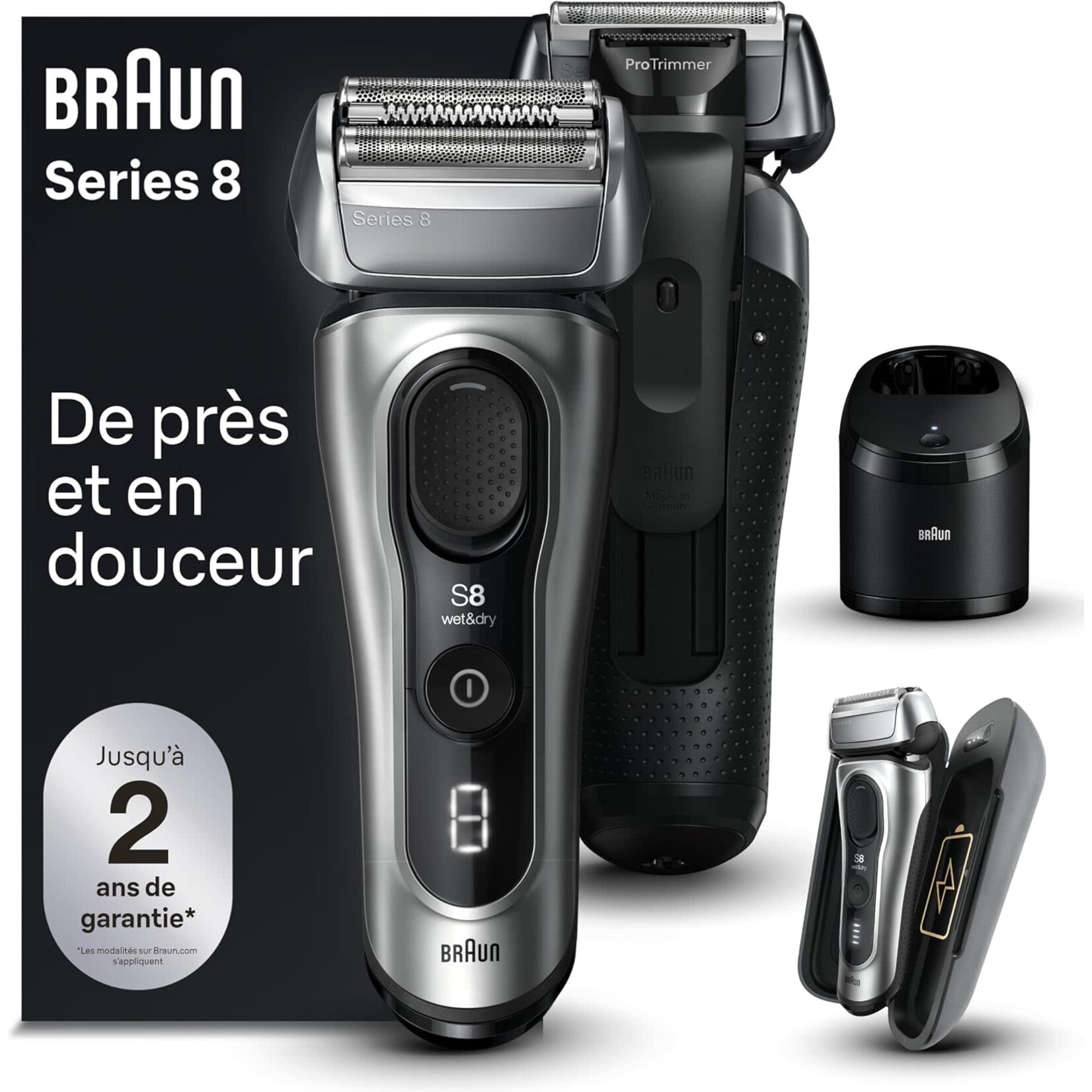 BRAUN 8577CC - RASOIR ELECTRIQUE SERIES 8 SMARTCARE ET POWERCASE BRAUN