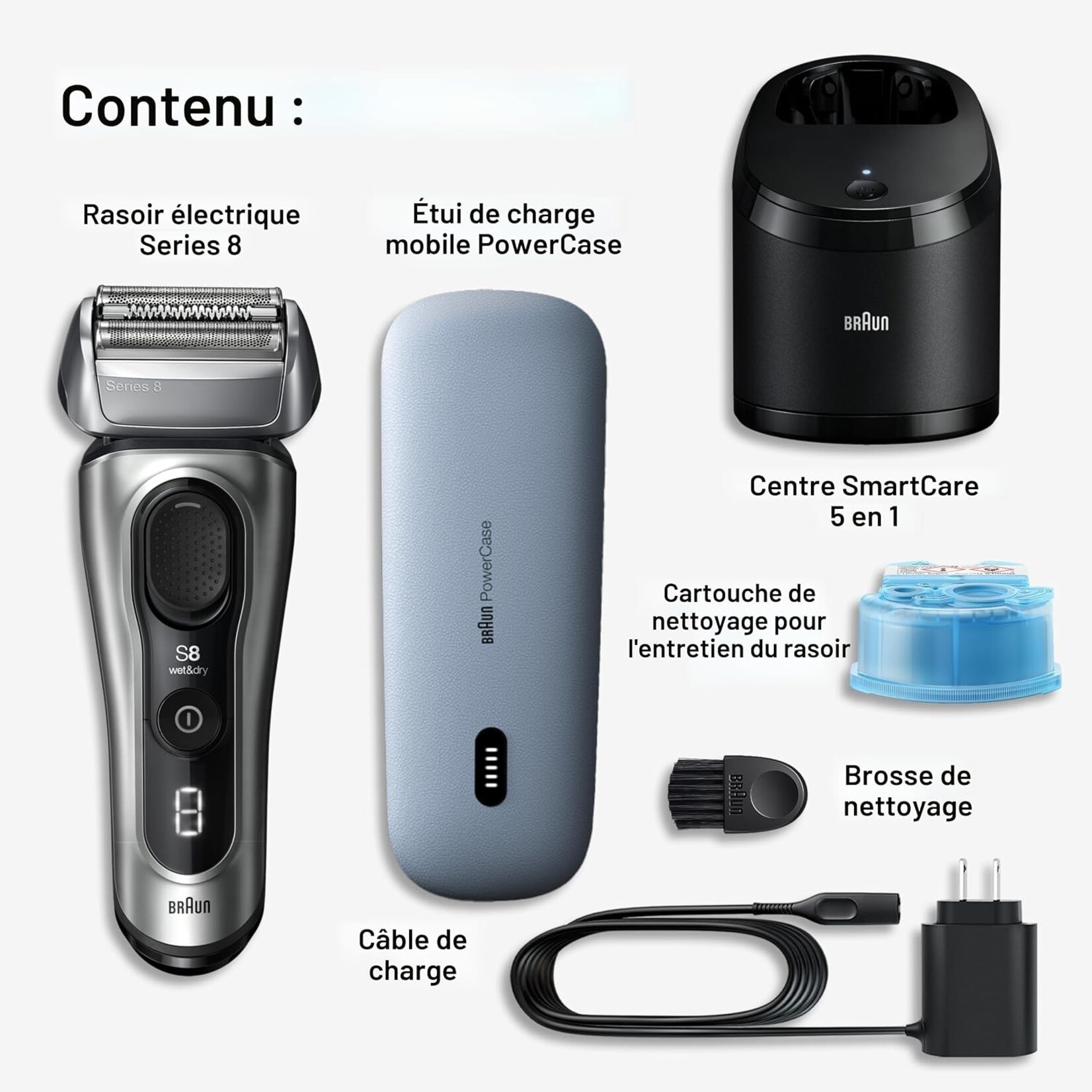 BRAUN 8577CC - RASOIR ELECTRIQUE SERIES 8 SMARTCARE ET POWERCASE BRAUN