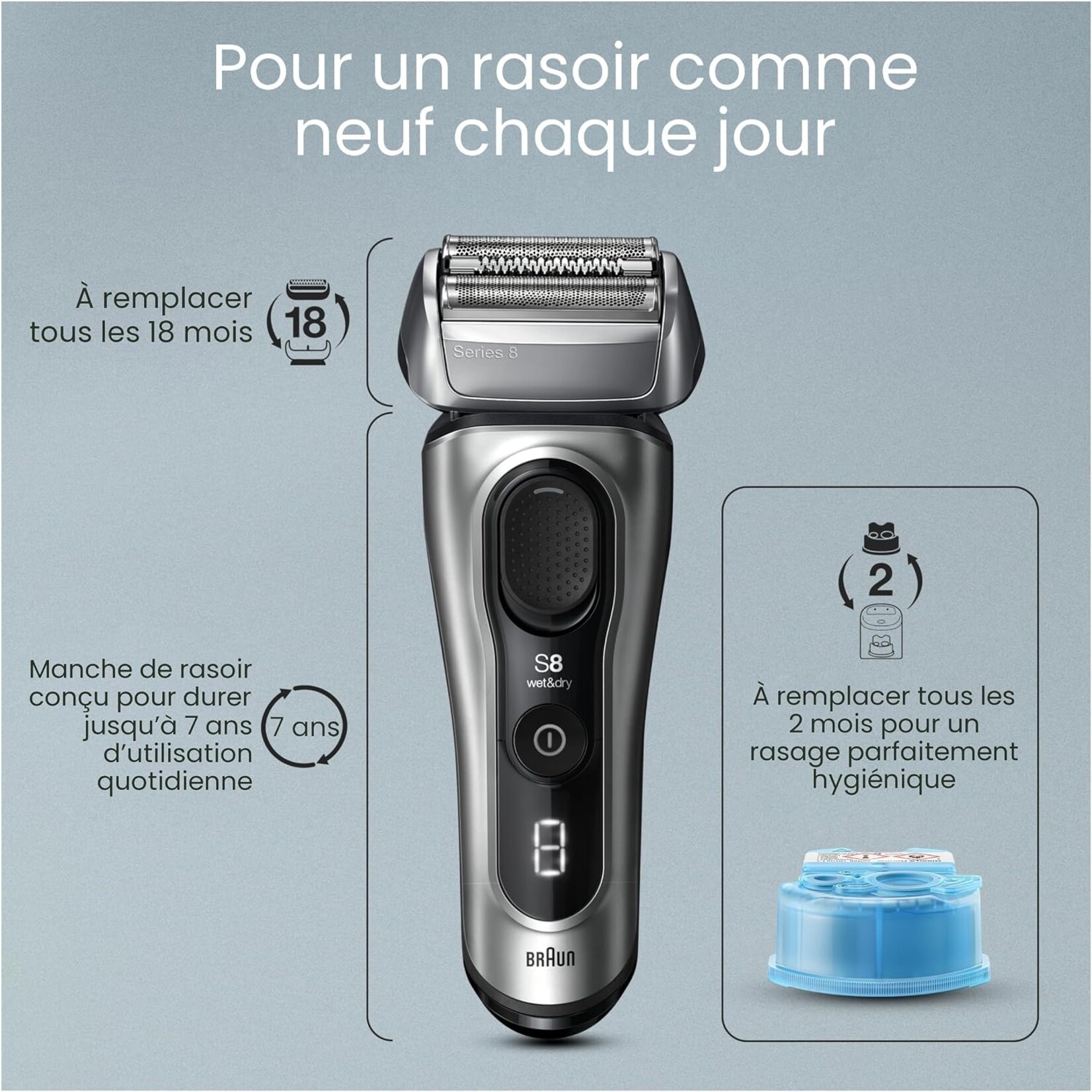 BRAUN 8577CC - RASOIR ELECTRIQUE SERIES 8 SMARTCARE ET POWERCASE BRAUN