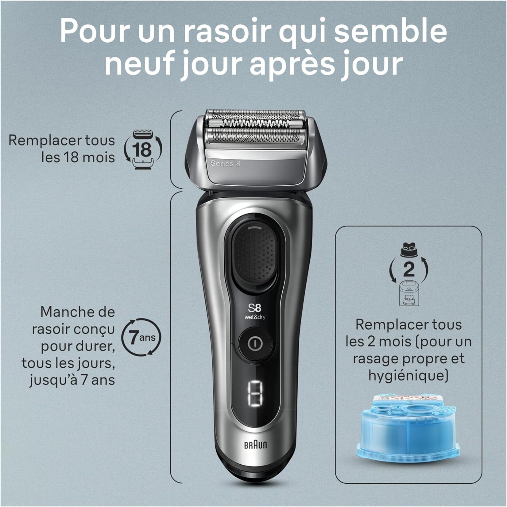 BRAUN 8577CC - RASOIR ELECTRIQUE SERIES 8 SMARTCARE ET POWERCASE BRAUN