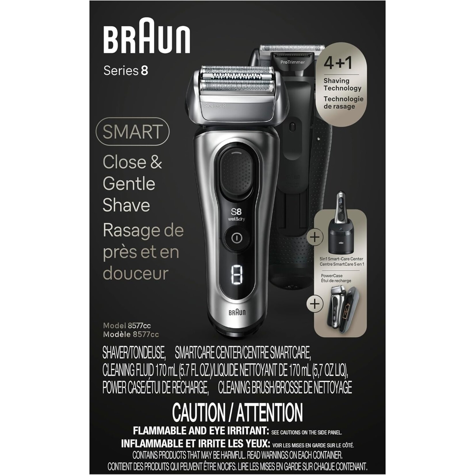 BRAUN 8577CC - RASOIR ELECTRIQUE SERIES 8 SMARTCARE ET POWERCASE BRAUN