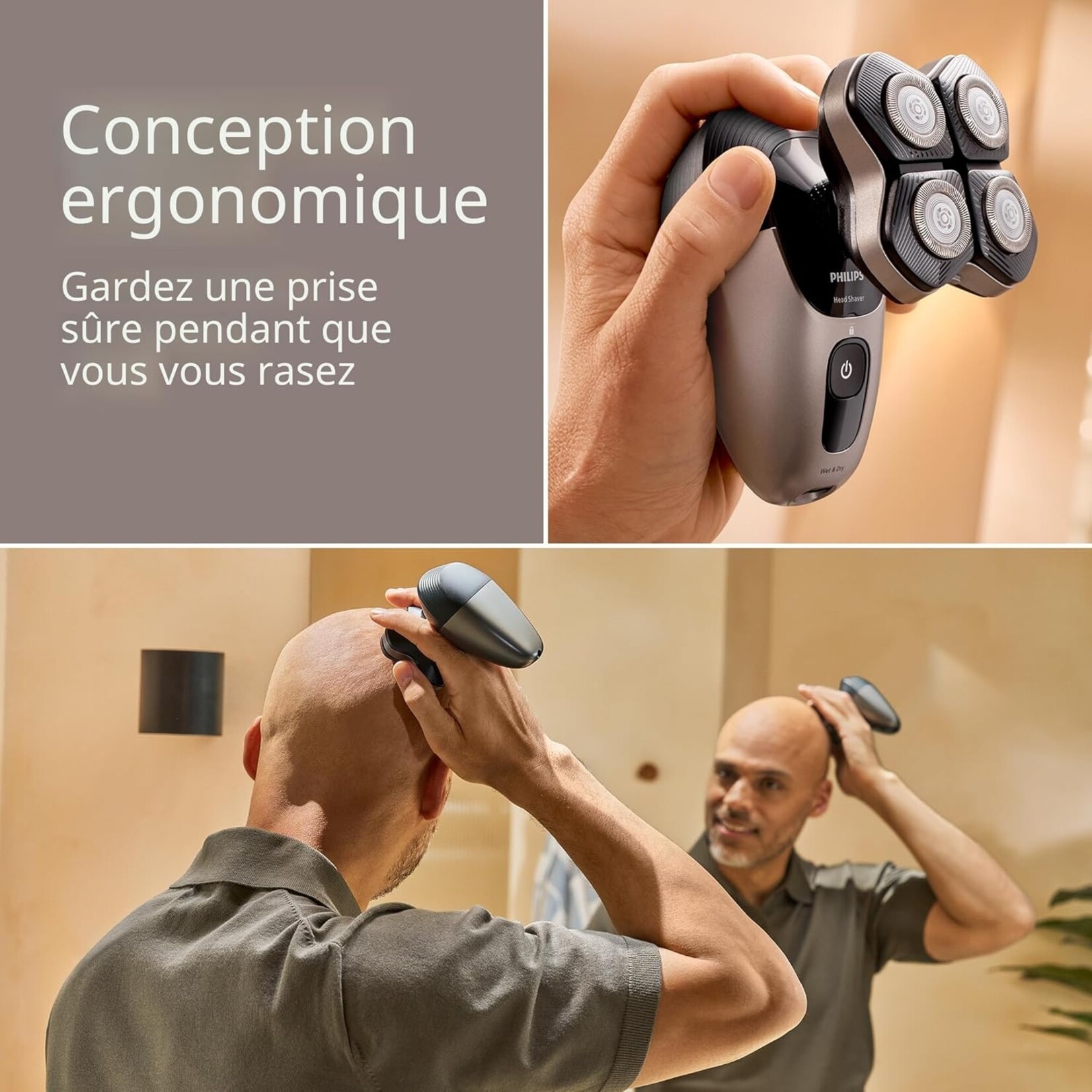 PHILIPS HS7980/28 - RASOIR DE TETE ELECTRIQUE SERIES 7000 AVEC BASE DE NETTOYAGE PHILIPS