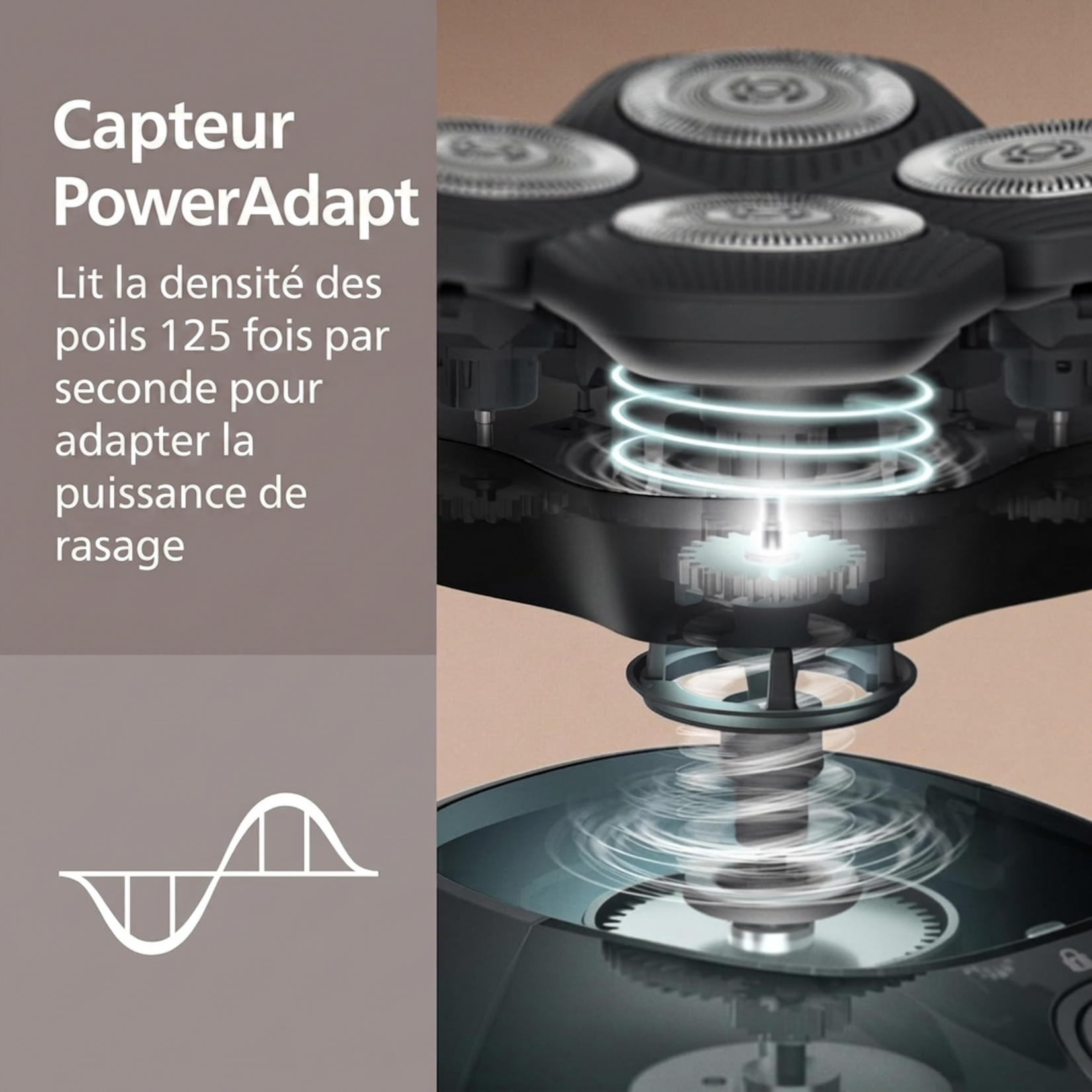 PHILIPS HS7980/28 - RASOIR DE TETE ELECTRIQUE SERIES 7000 AVEC BASE DE NETTOYAGE PHILIPS
