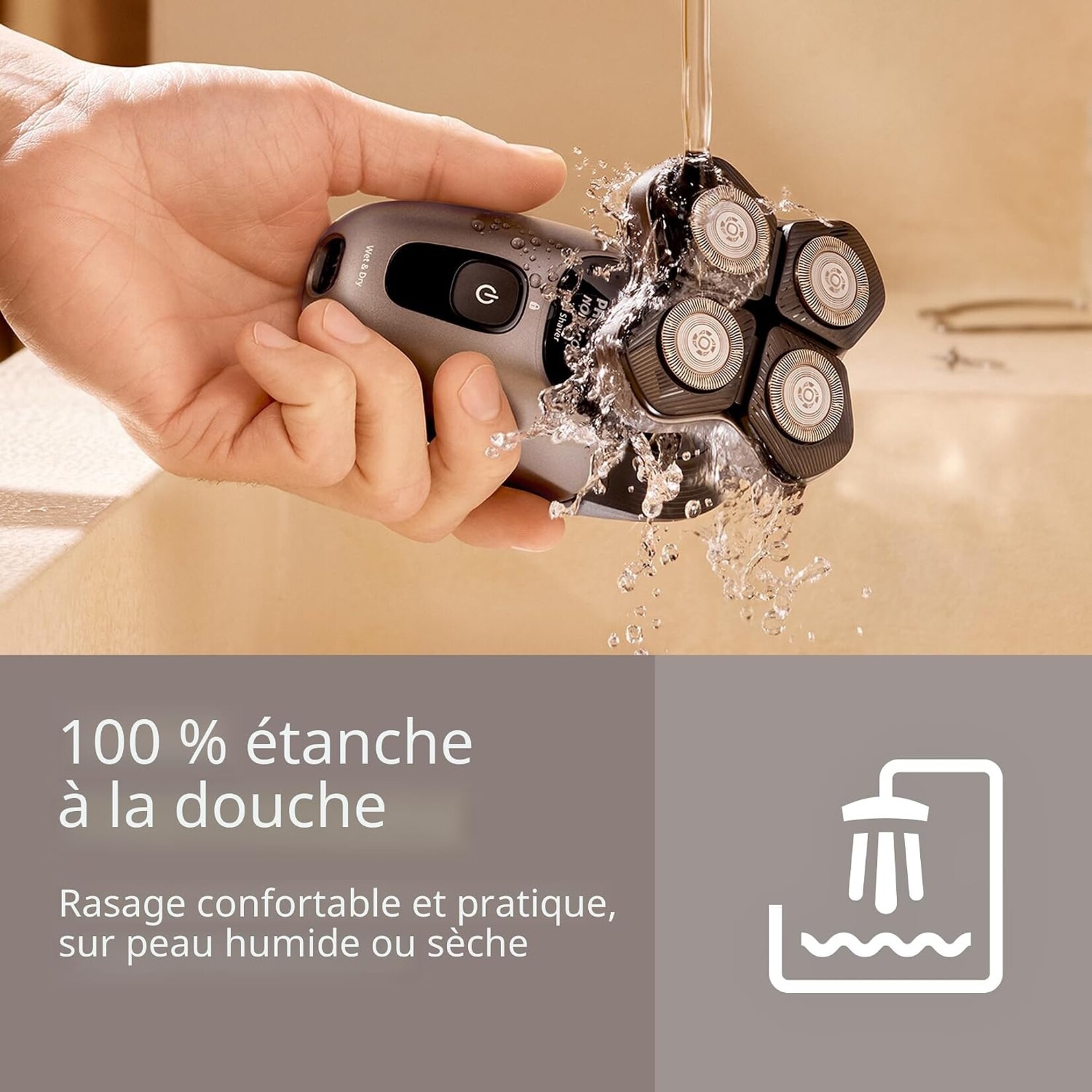 PHILIPS HS7980/28 - RASOIR DE TETE ELECTRIQUE SERIES 7000 AVEC BASE DE NETTOYAGE PHILIPS