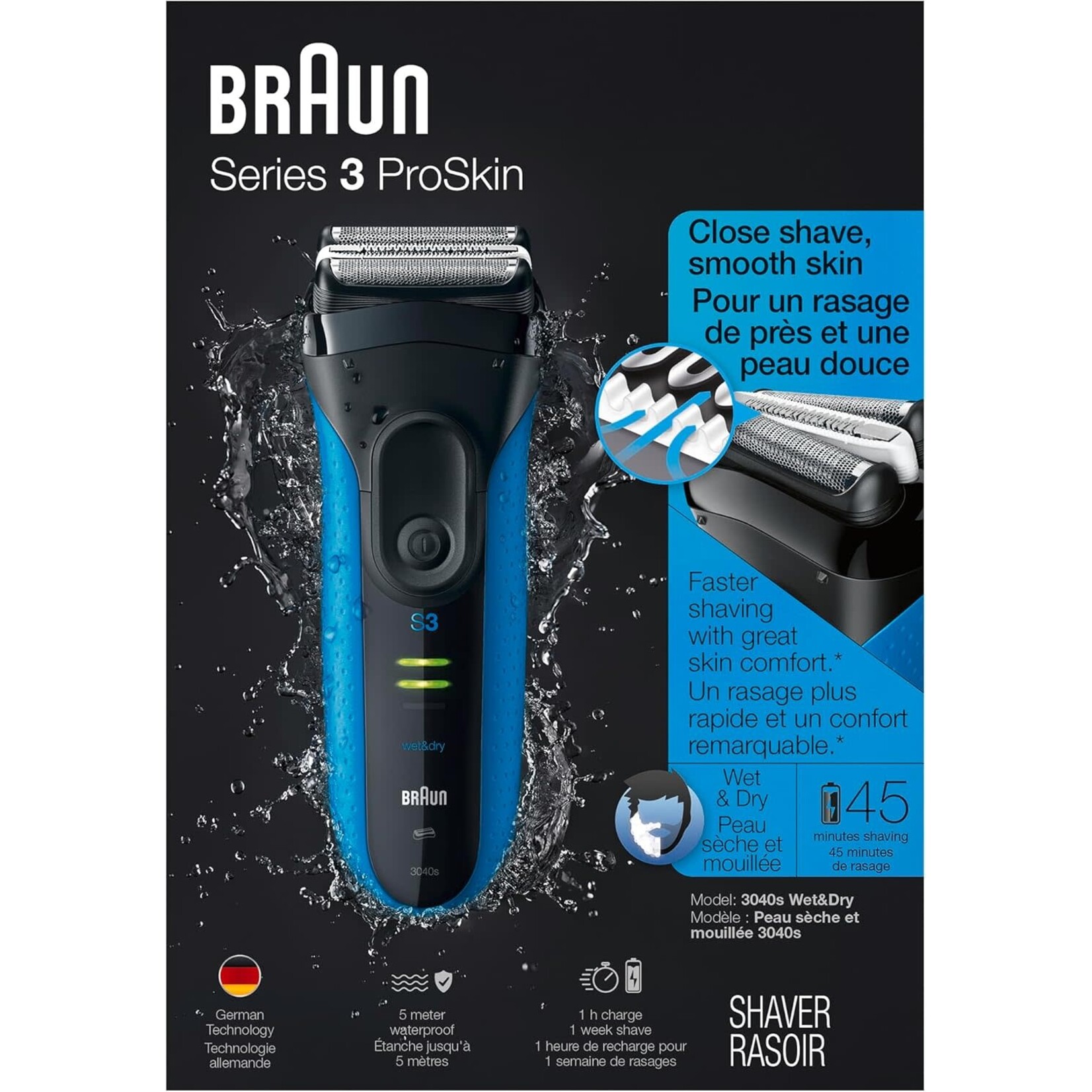 BRAUN 3040S - RASOIR ELECTRIQUE SERIES 3 BRAUN