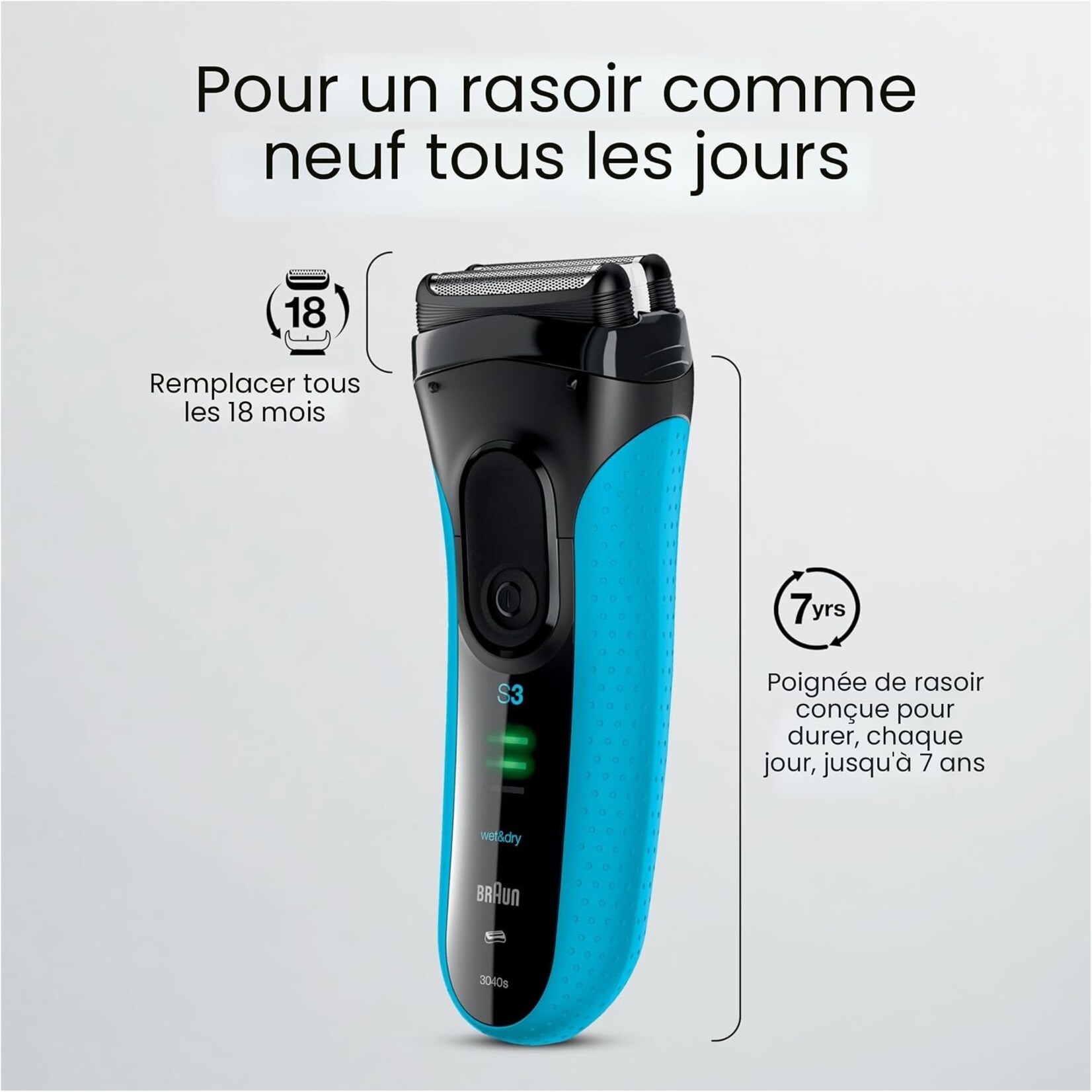 BRAUN 3040S - RASOIR ELECTRIQUE SERIES 3 BRAUN