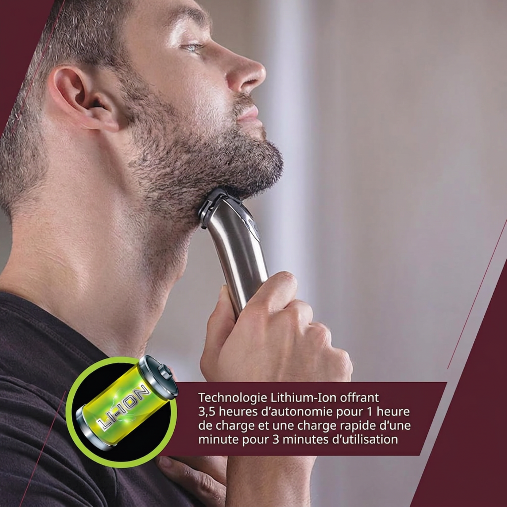 WAHL 3114 - TONDEUSE TOUT-EN-UN EN ACIER INOXYDABLE AU LITHIUM-ION WAHL