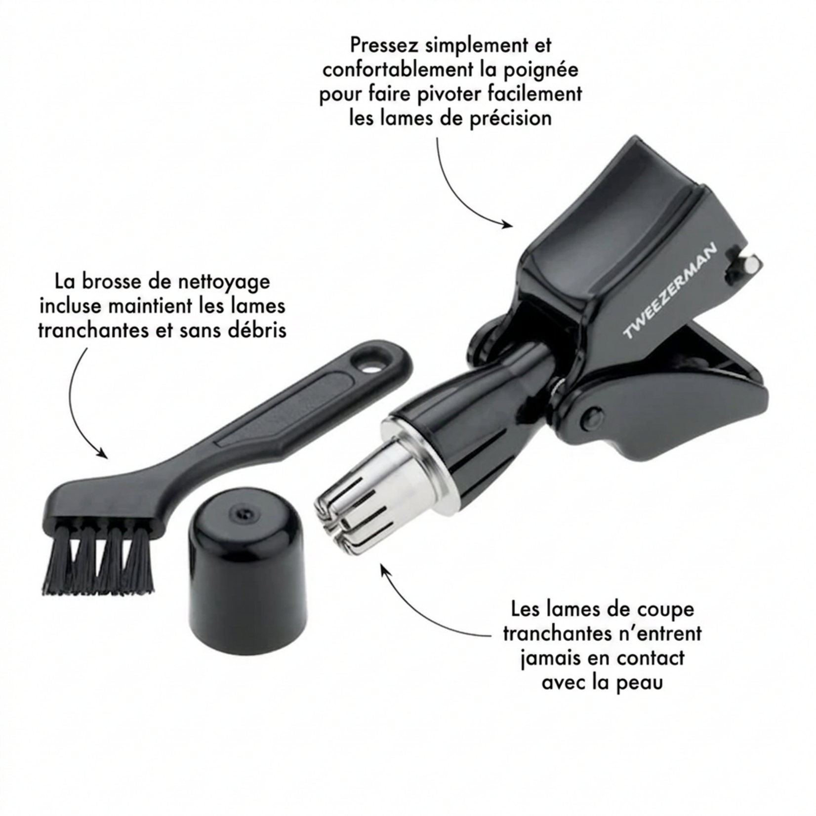 TWEEZERMAN 29121-MG - RASOIR MANUEL NEZ ET OREILLE TWEEZERMAN GEAR ND