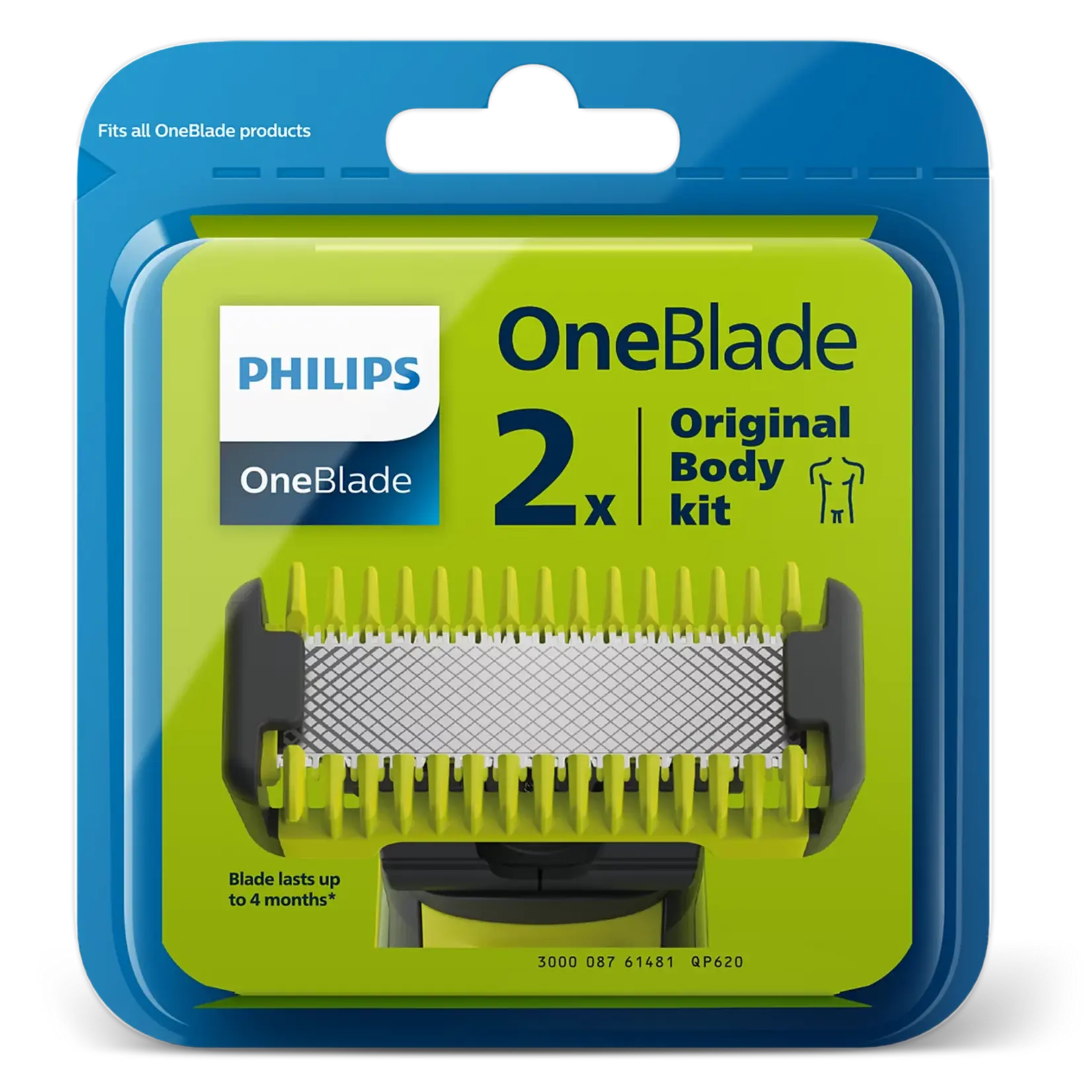 PHILIPS QP620/50 - 2 LAMES POUR LE CORPS POUR RASOIR ELECTRIQUE ONE BLADE PHILIPS