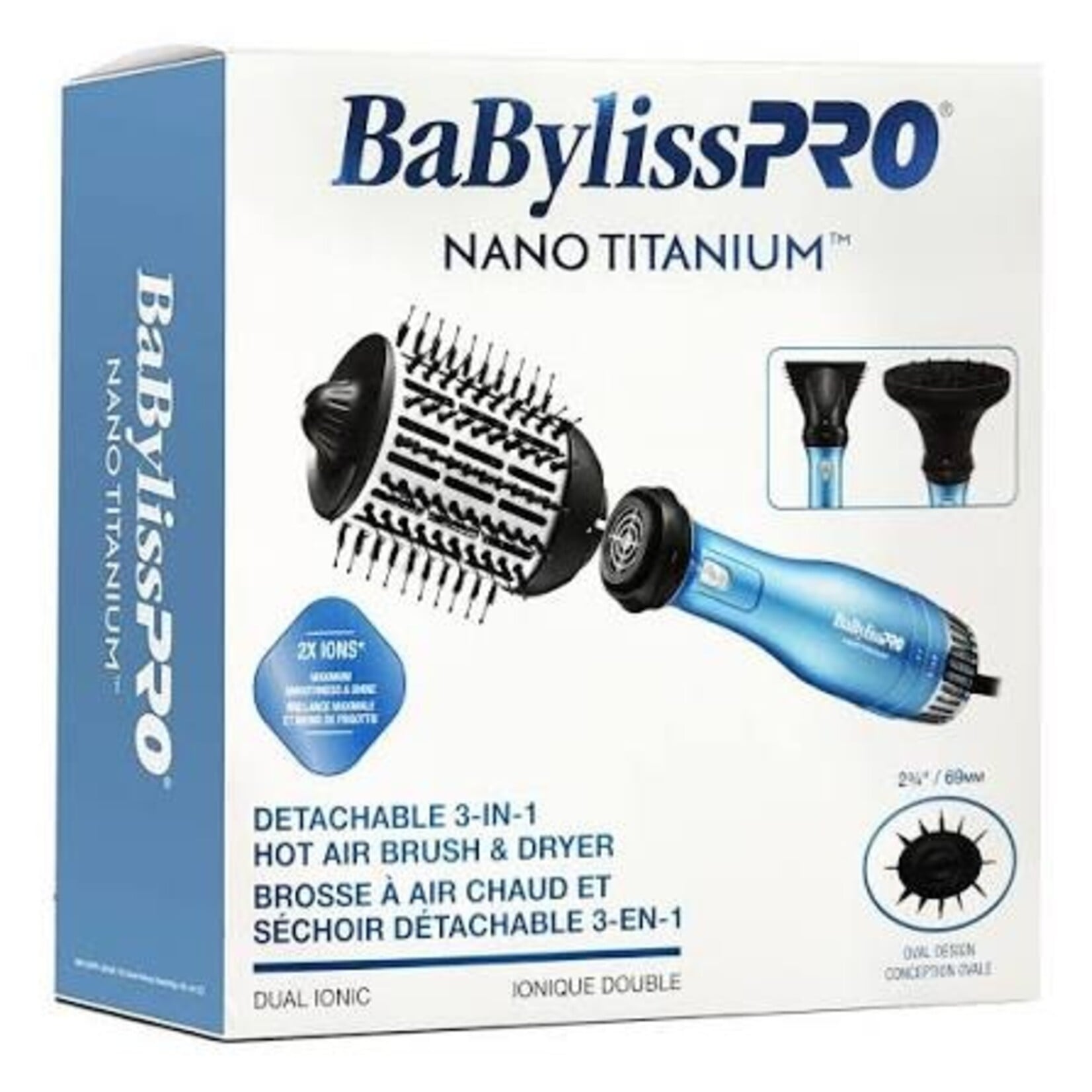 BABYLISS PRO BNTDHB275C - BROSSE SECHOIR 3 EN 1 NANO TITANIUM BABYLISS PRO