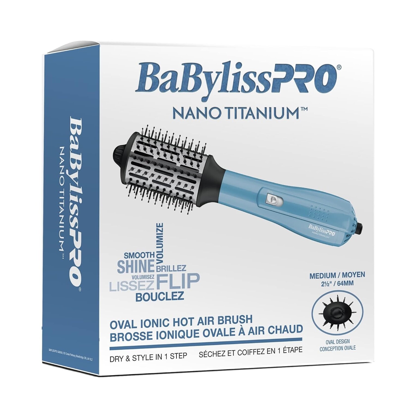 BABYLISS PRO BNTHB250C - BROSSE SECHOIR 2½po NANO TITANIUM BABYLISS PRO