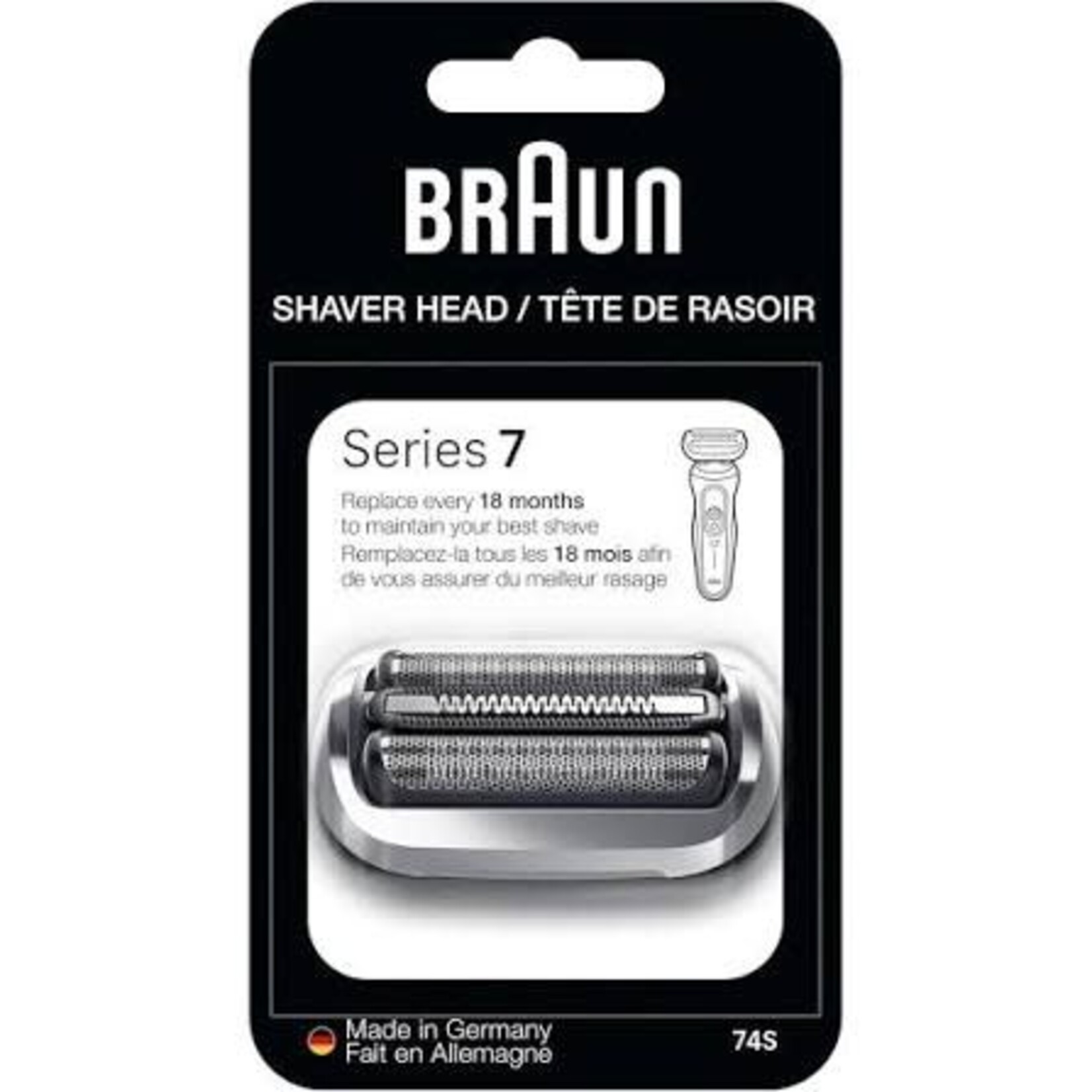 BRAUN 74S - GRILLE ET COUTEAU POUR RASOIR ELECTRIQUE SERIES 7 BRAUN
