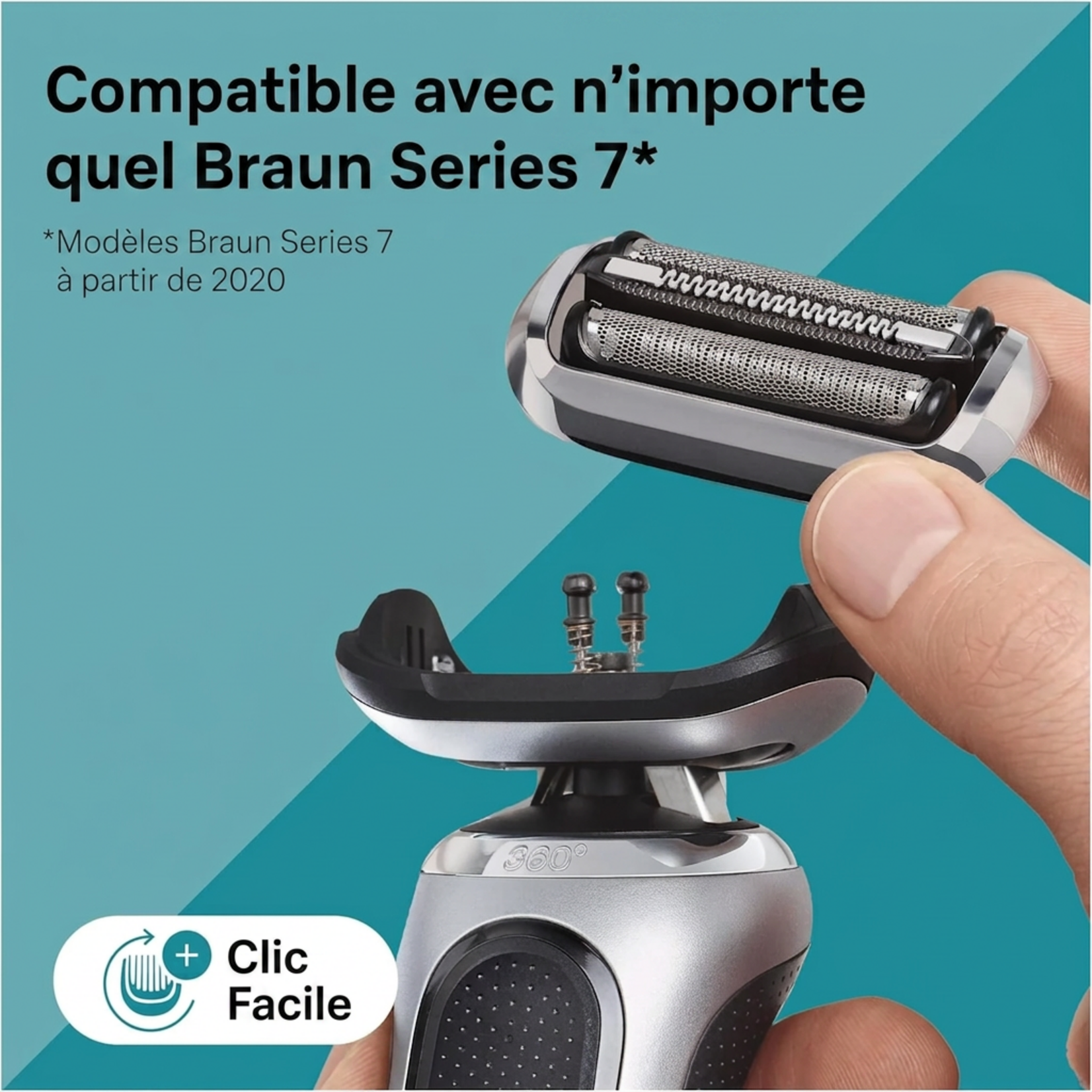BRAUN 74S - GRILLE ET COUTEAU POUR RASOIR ELECTRIQUE SERIES 7 BRAUN